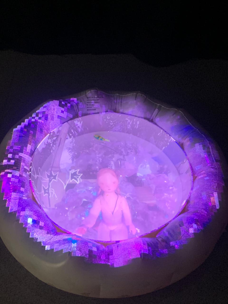 Purple inflatable pool