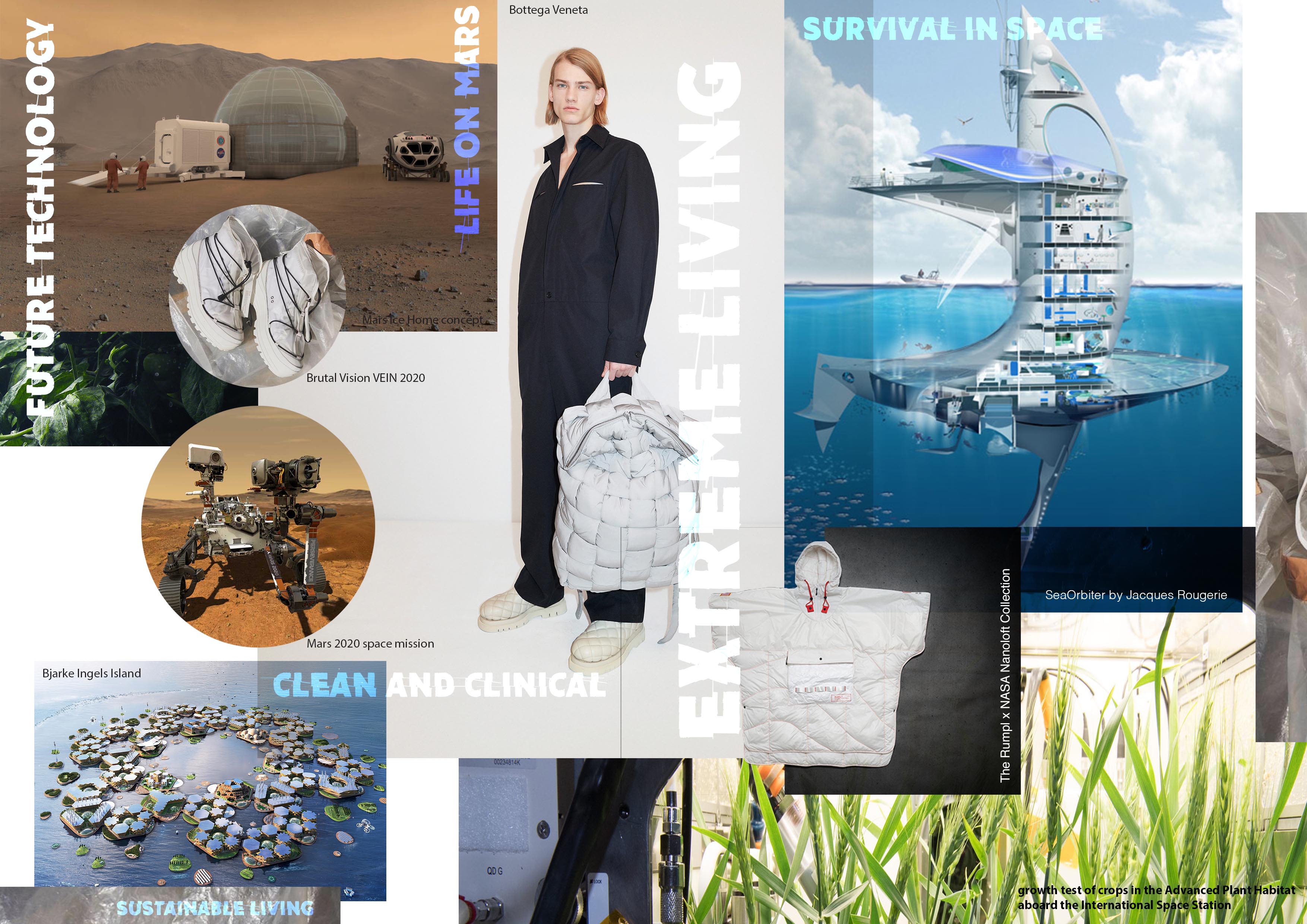 A trend board of ideas by Jane Dark for the concept of Extreme Living