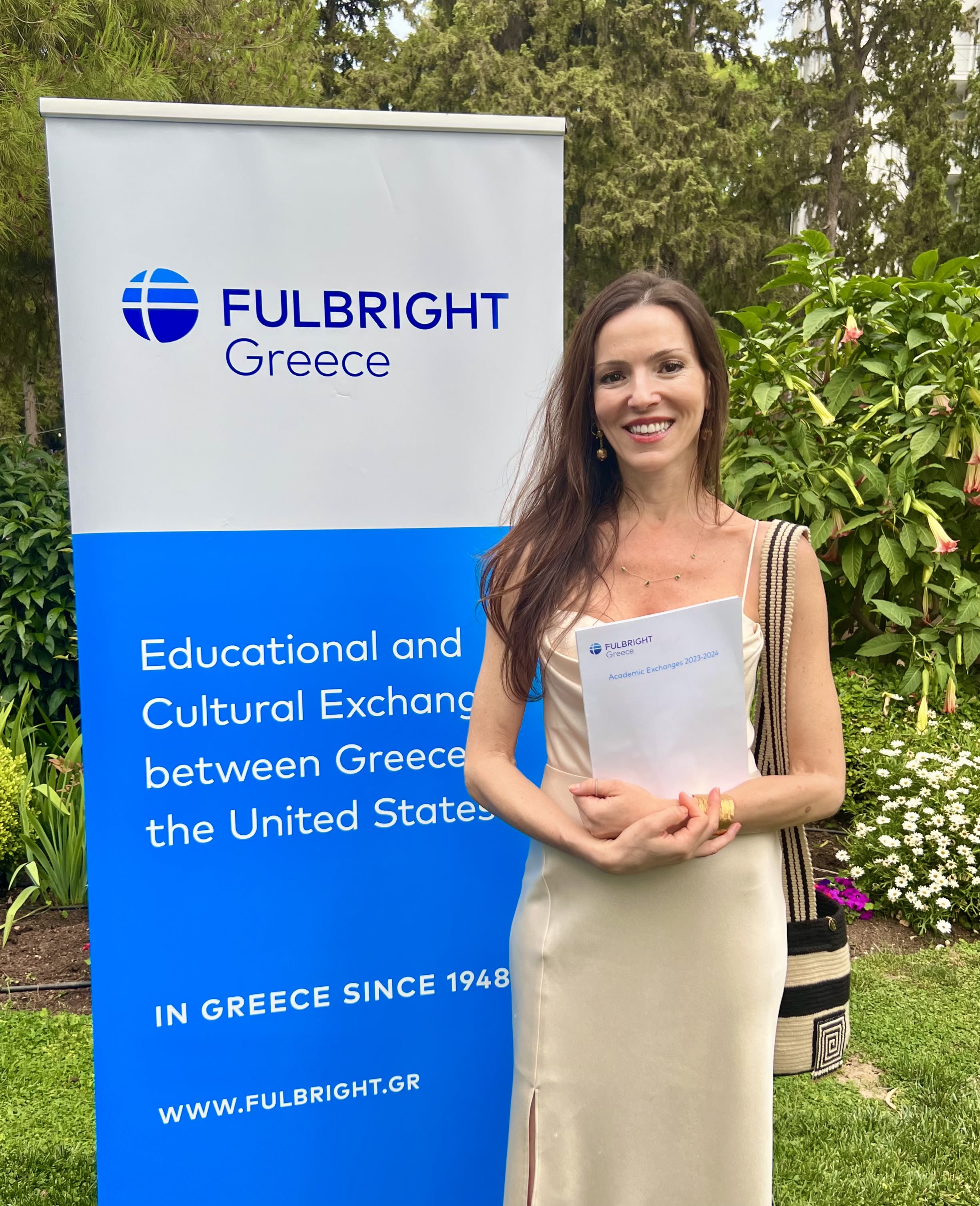 Stella Kapezanou at the Fulbright Award Ceremony at the U.S. Ambassador’s residence in Athens