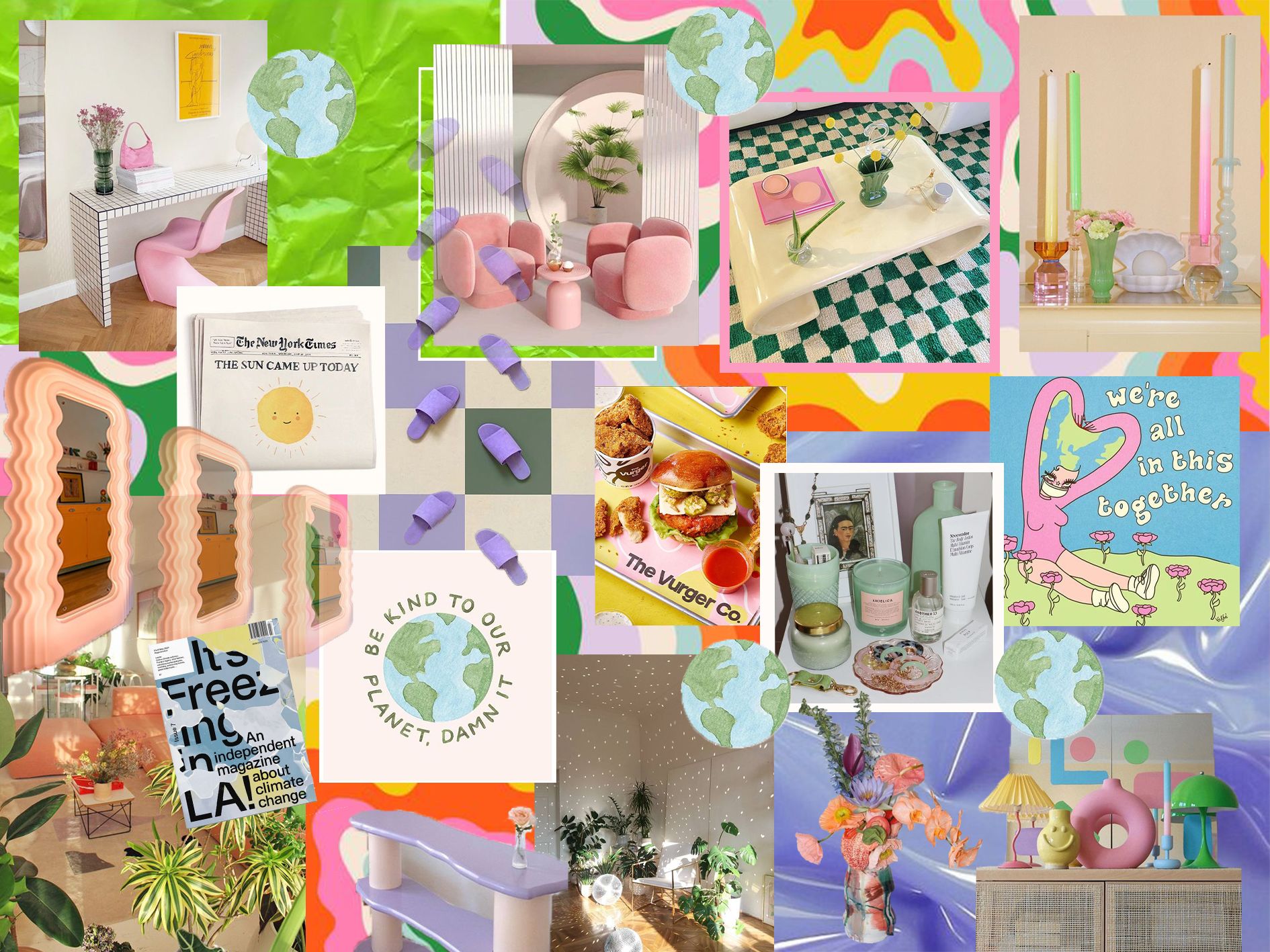 Colourful moodboard