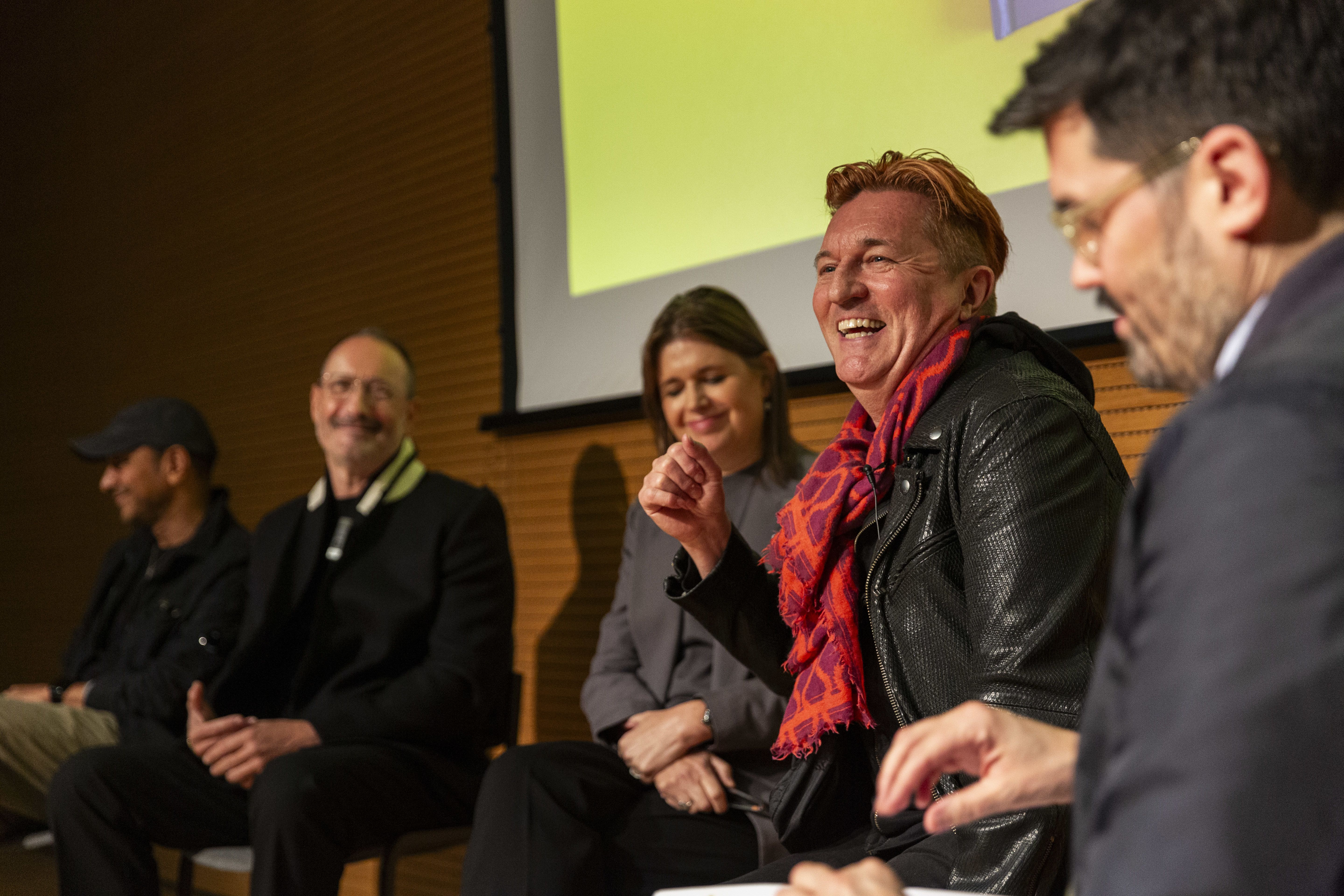 The panel speakers laughing 