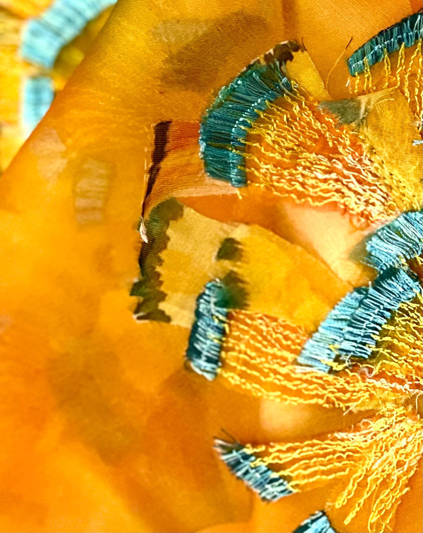 colourful embroidered fabric