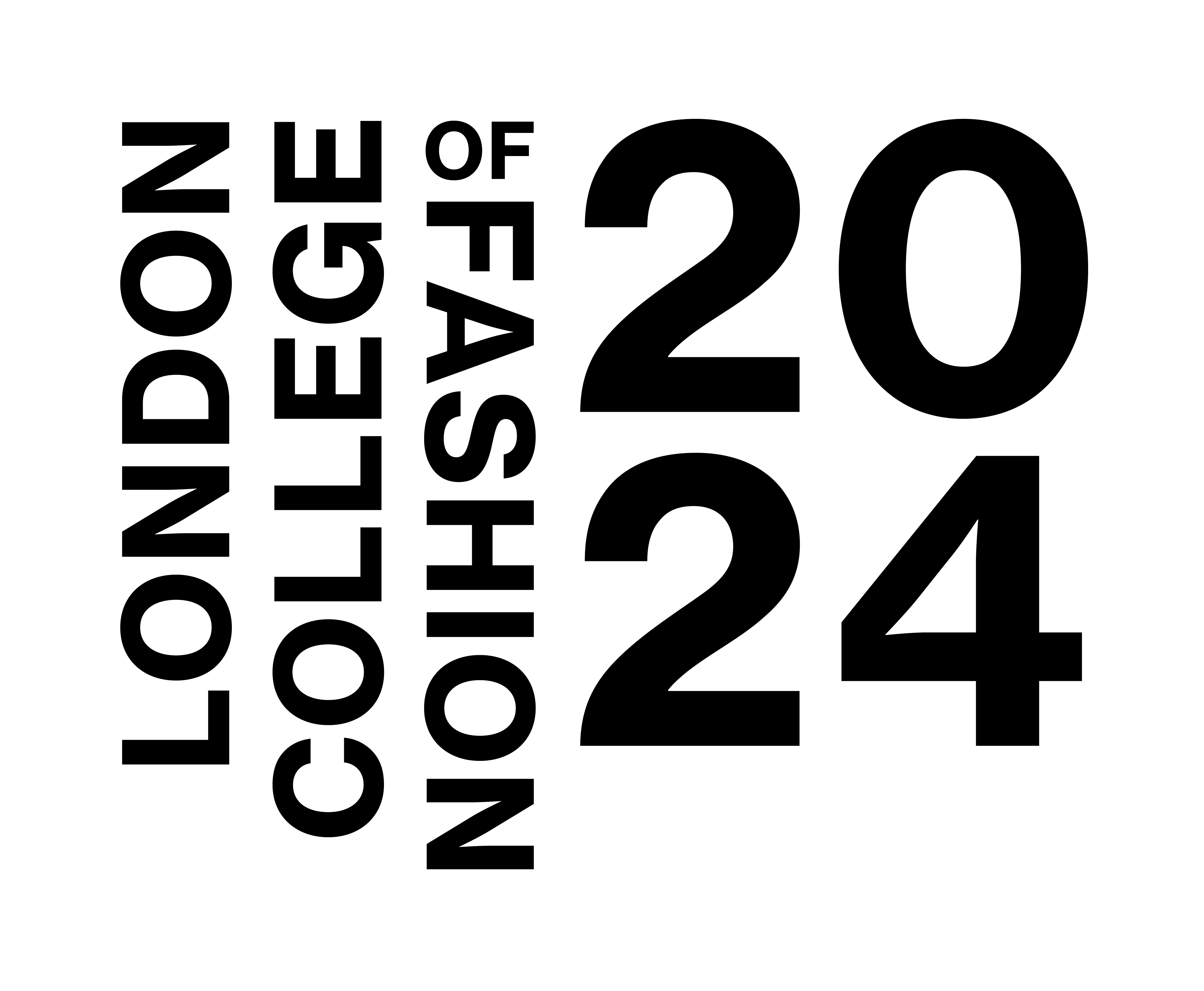 London College of Fashion 2024 written in black text
