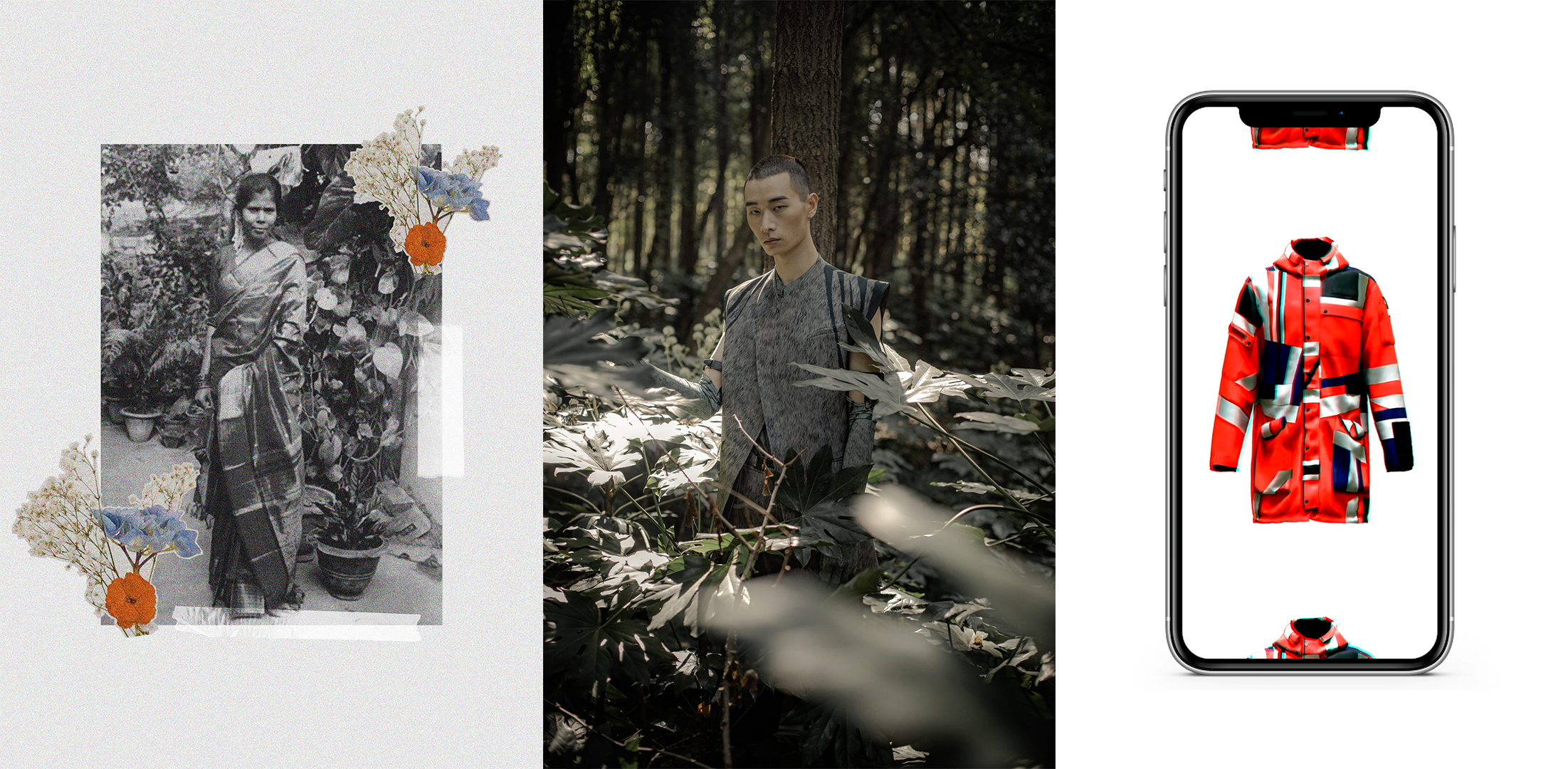 collage of three images of student work