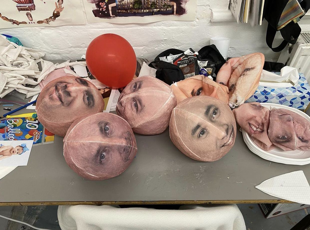 printed face sculptures soft