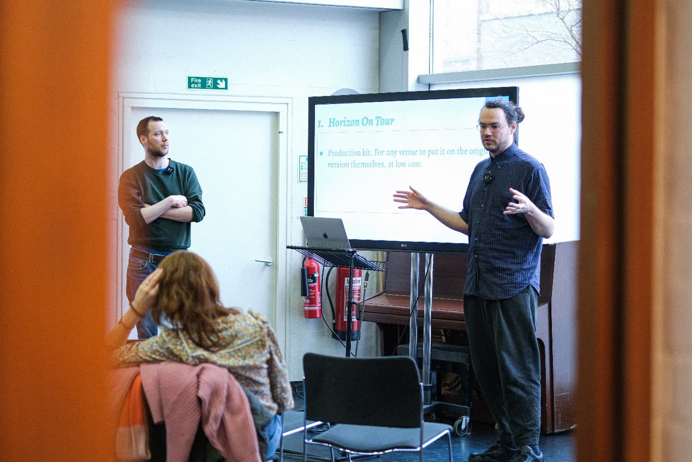 A presentation being given to a room