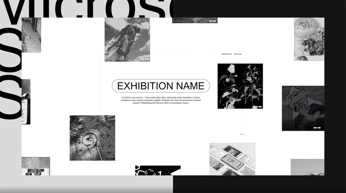 Concept design for exhibition spaces on a microsite.