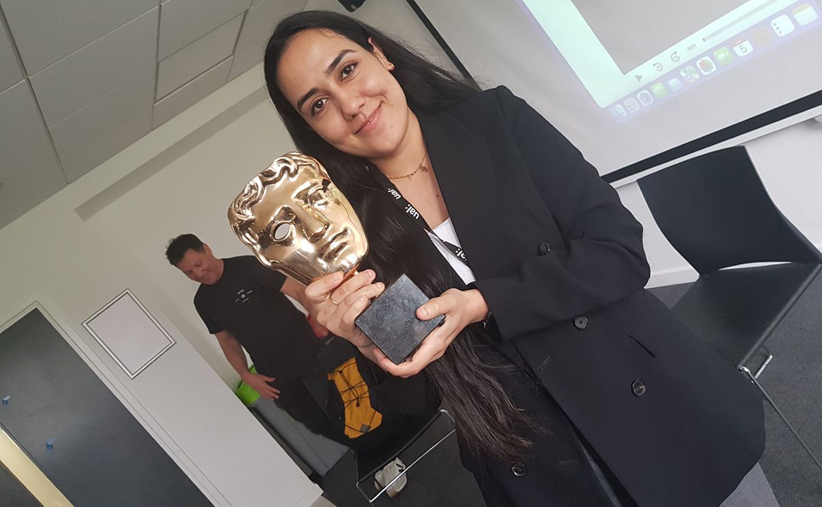 Monica Dhaka with Leo Burley's Bafta