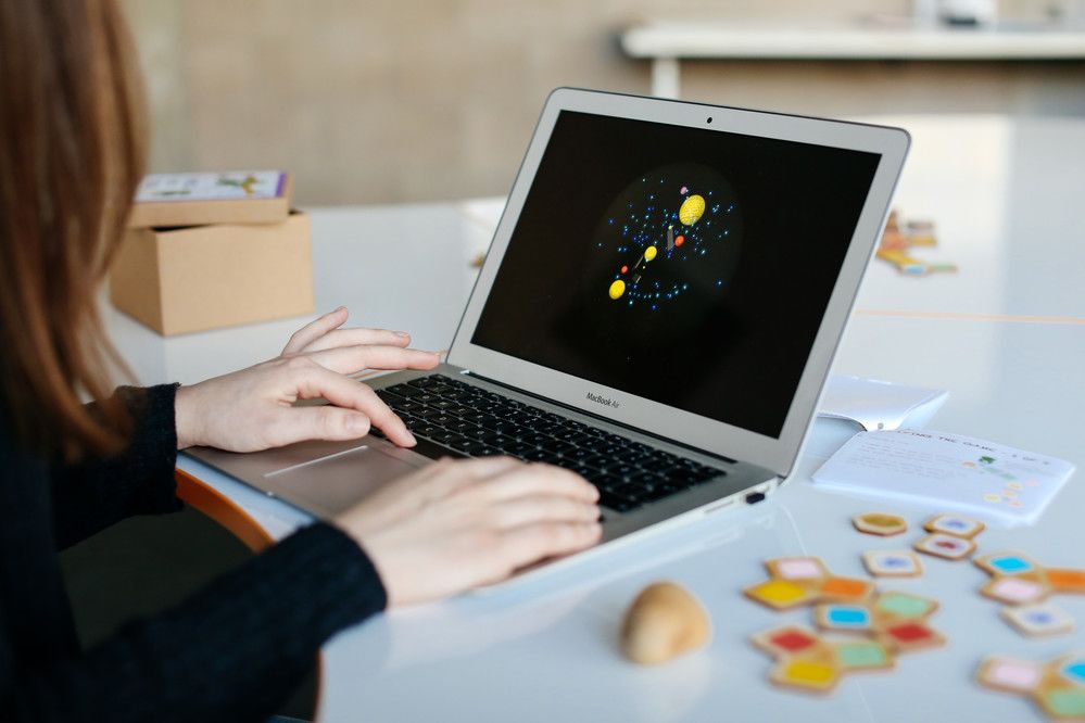 Woman in front of computer