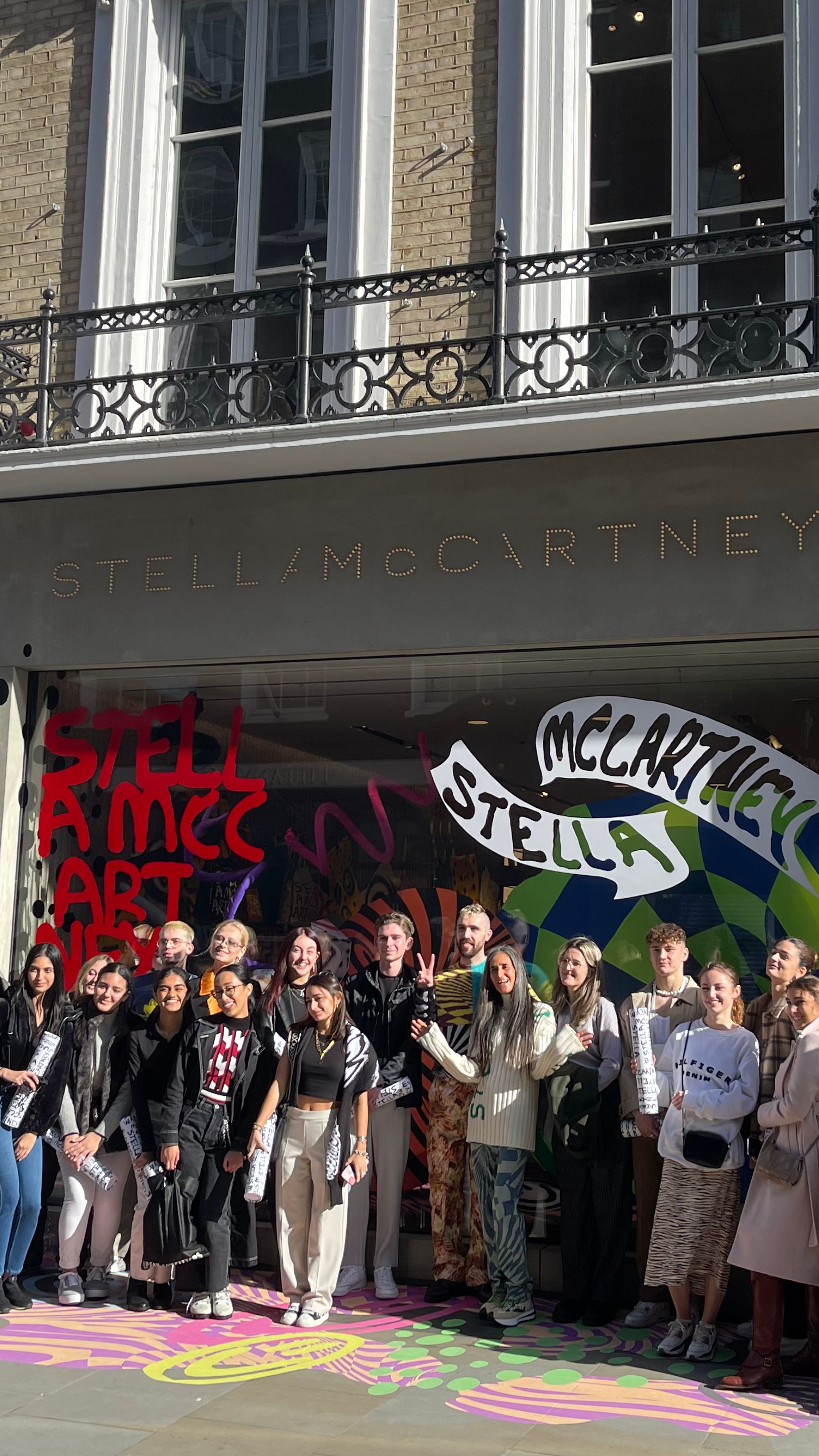 BA (Hons) Fashion Management students with Ed Curtis at Stella McCartney flagship store 2021.