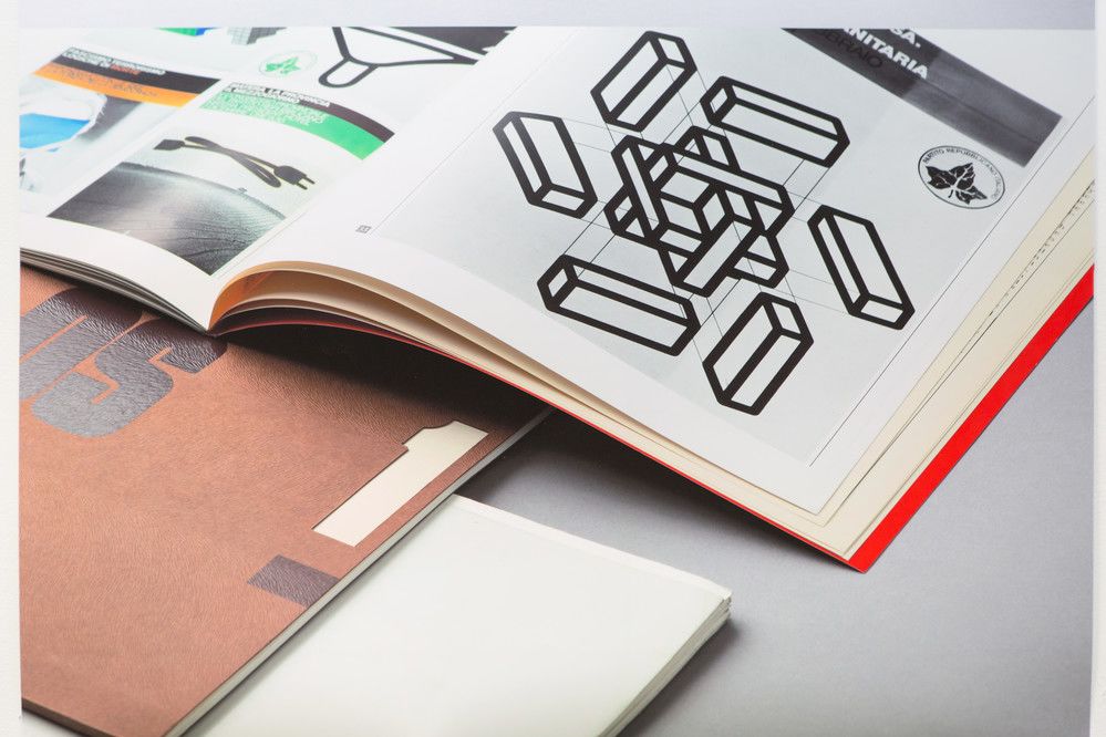 Magazine page with shapes