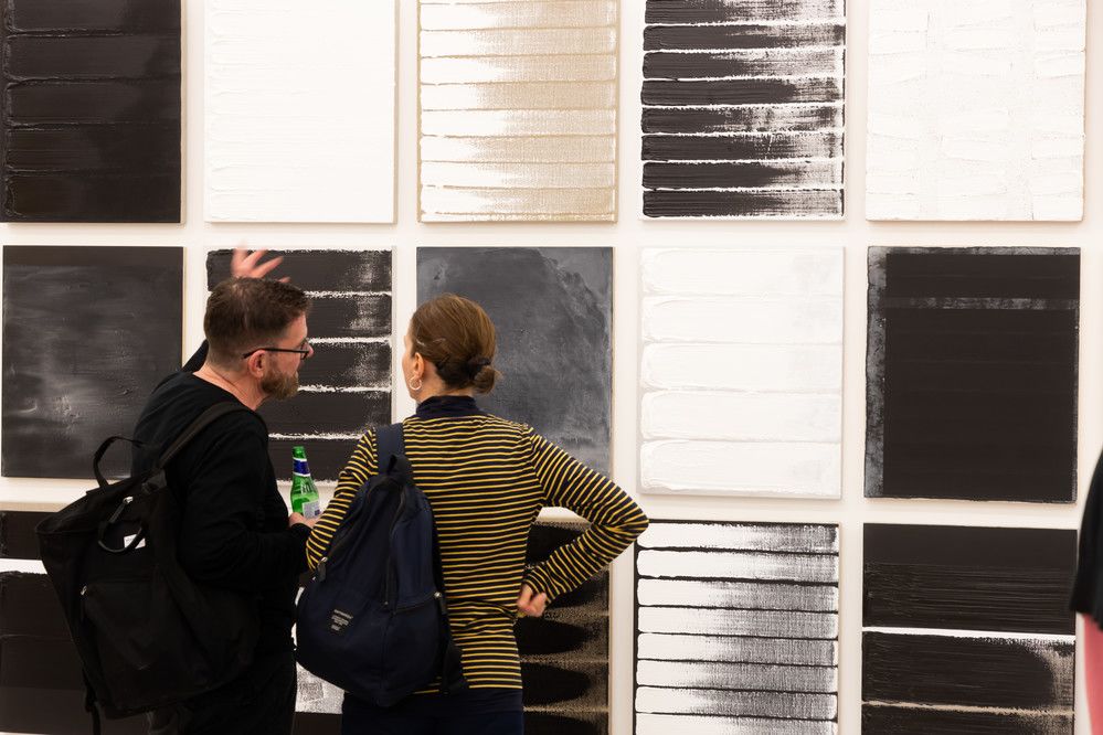 Minimal paintings installation by Andrew Hardy