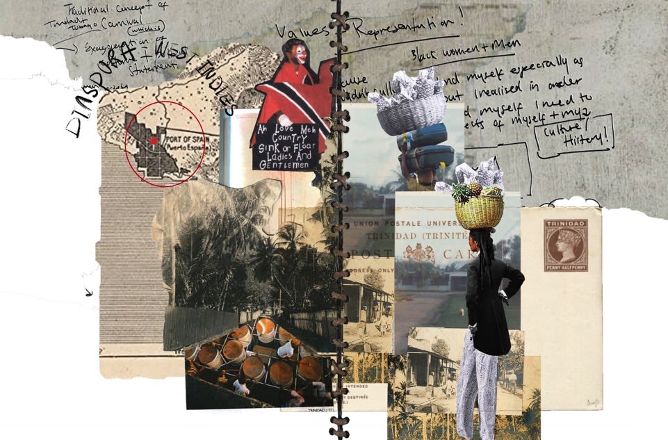 Scrap book collage of West Indies Diaspora