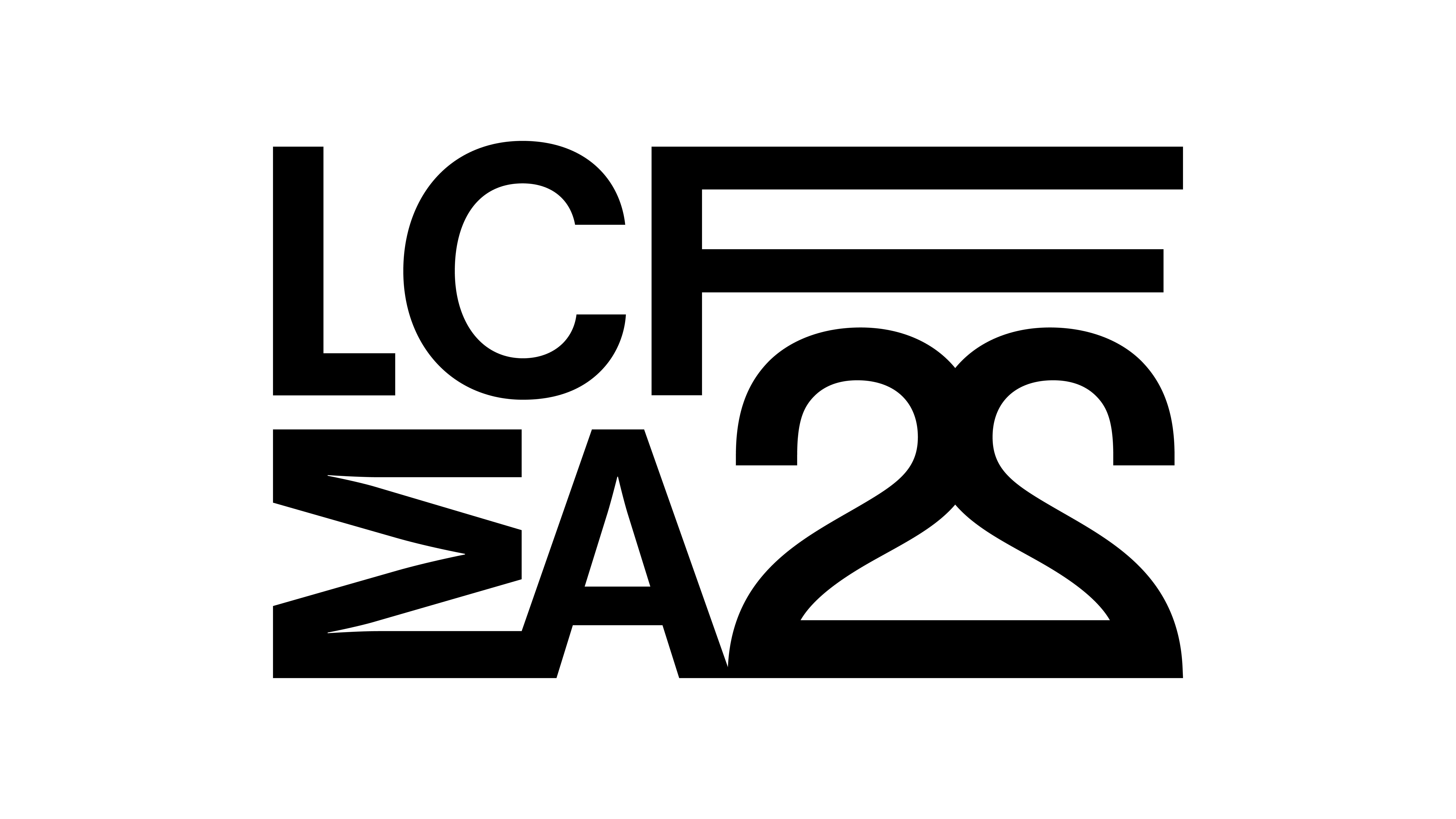 black and white logo 'LCFMA22'