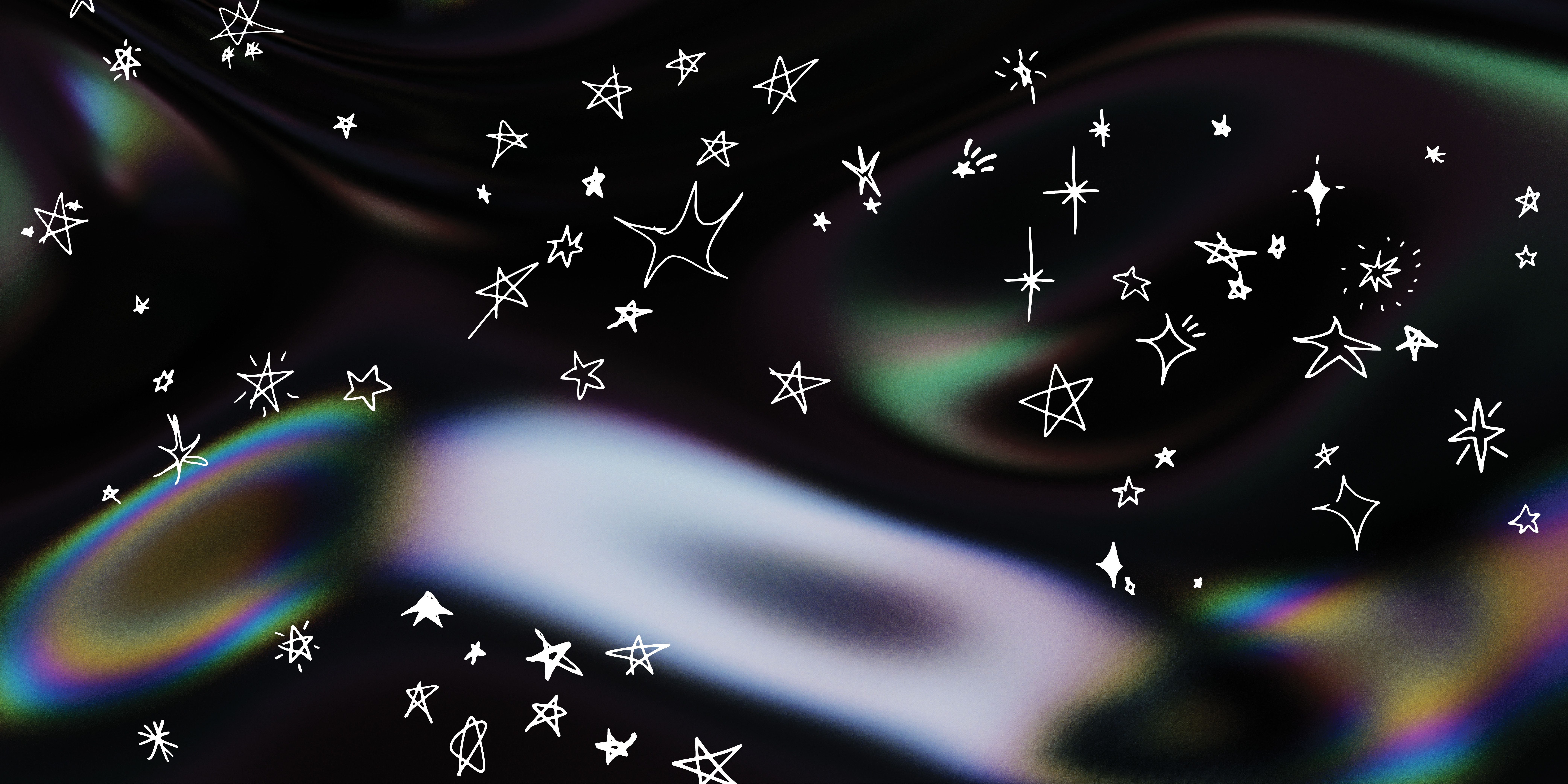 stars on a holographic background