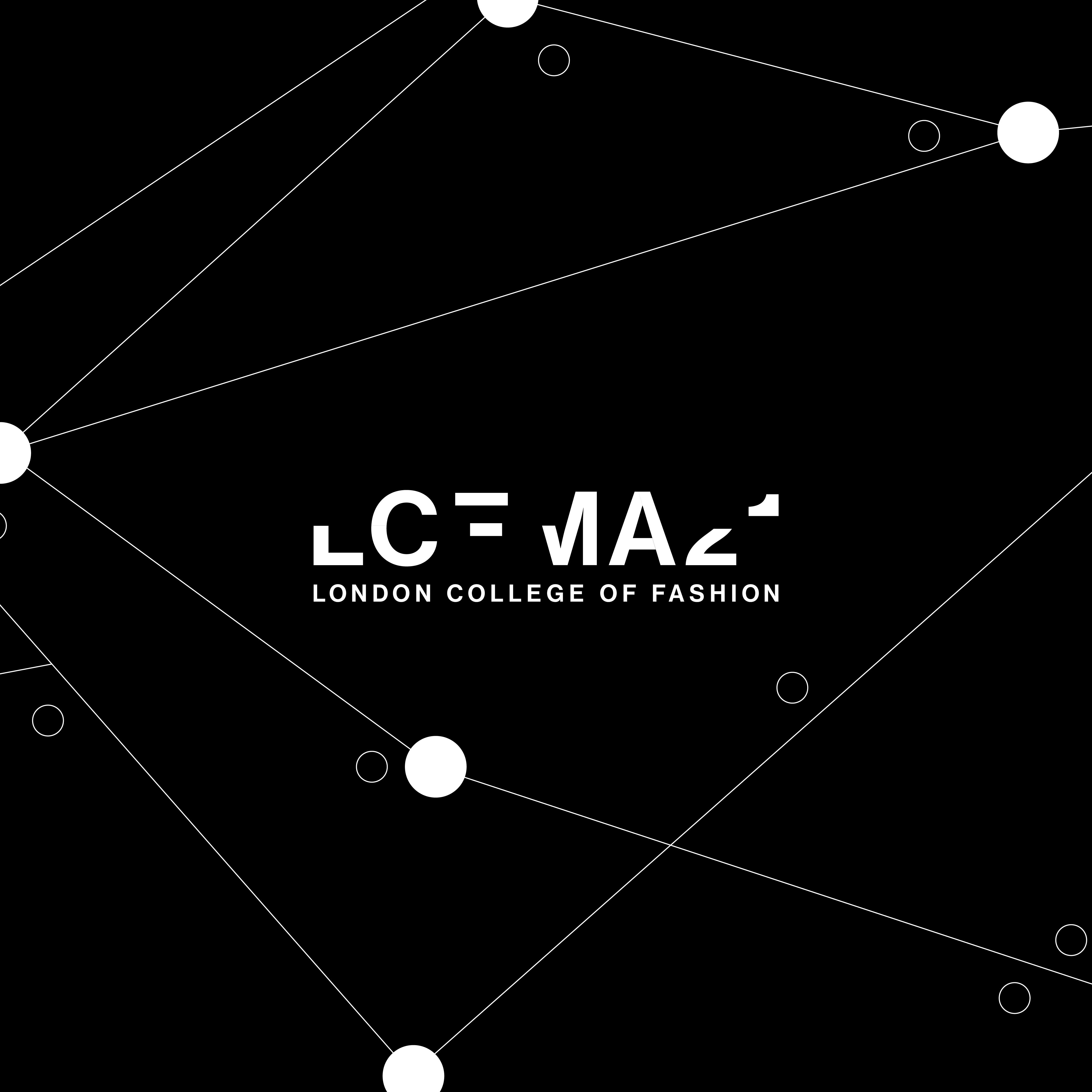 LCFMA21 written in large capital text on top of a black and white decorative pattern