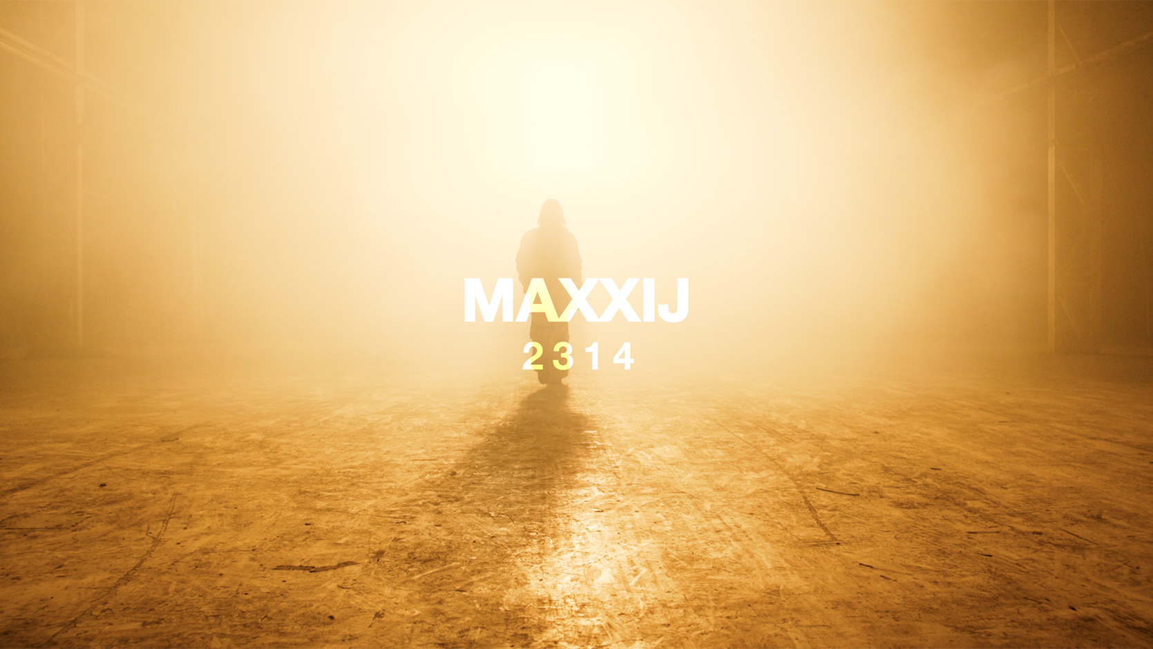 MAXXIJ 2314 poster, sepia colour with figure of a person in the middle  