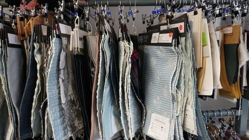 Fabrics hanging