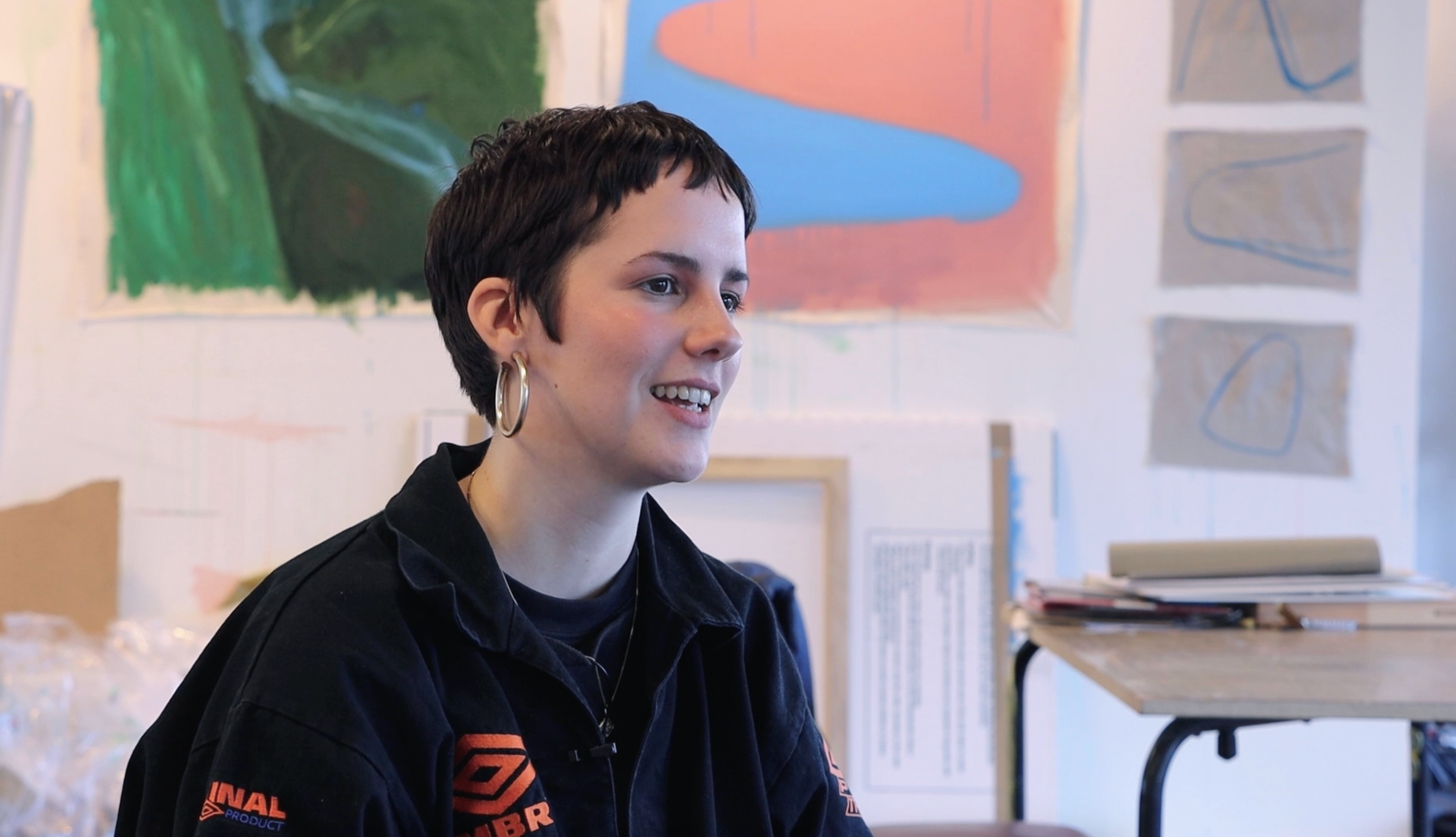 Portrait of Serena Swanson from the side