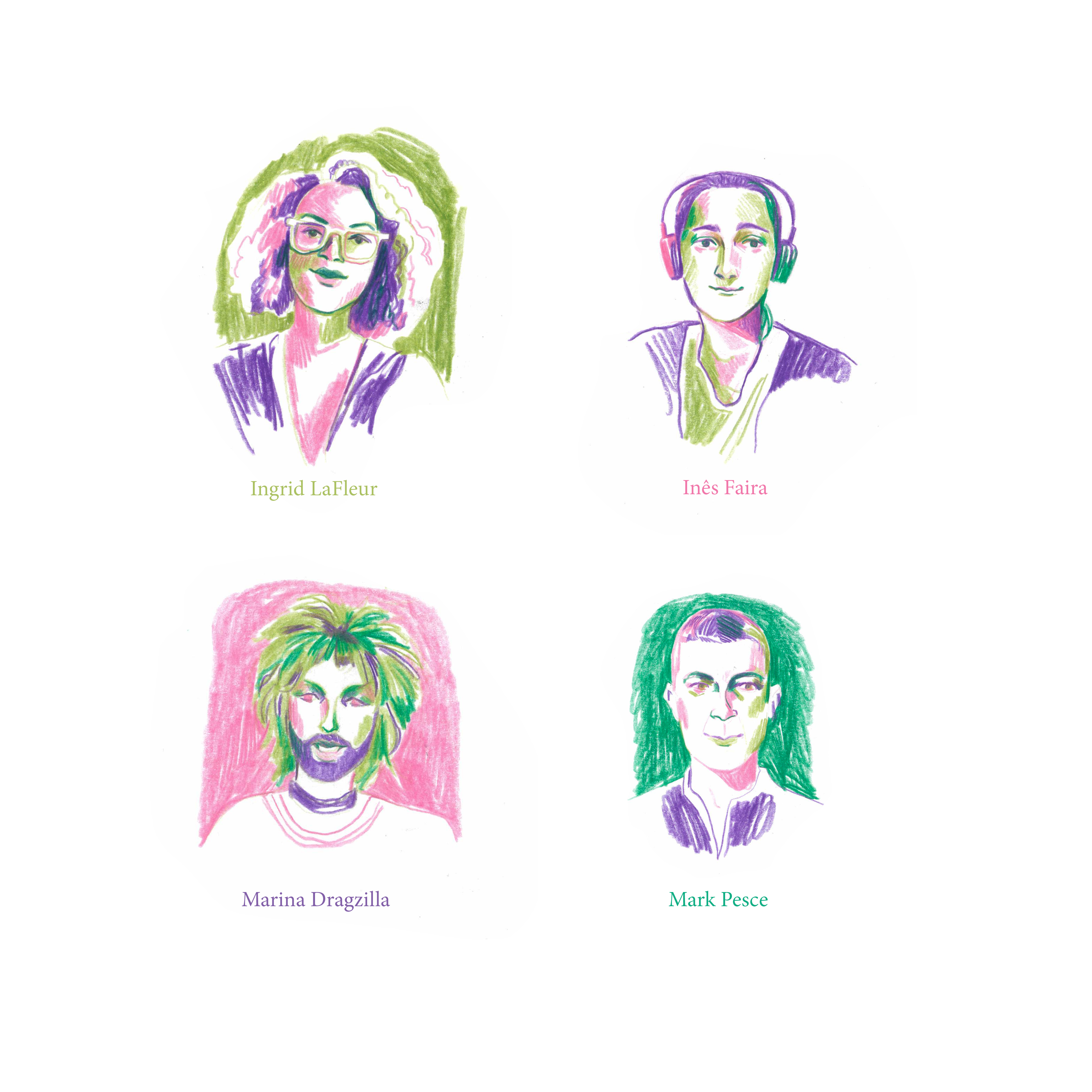 illustrations of four people