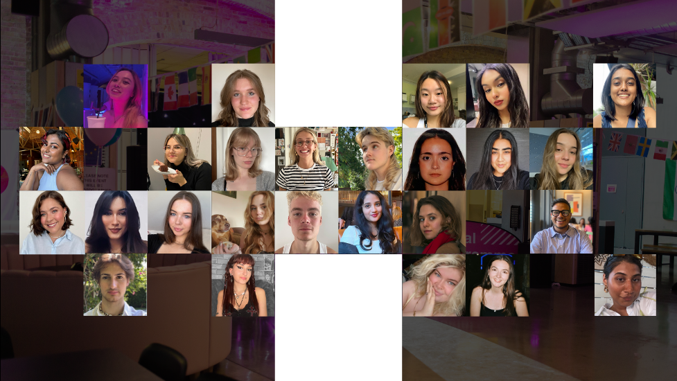 Halls Life graphic featuring pictures of all the committee members