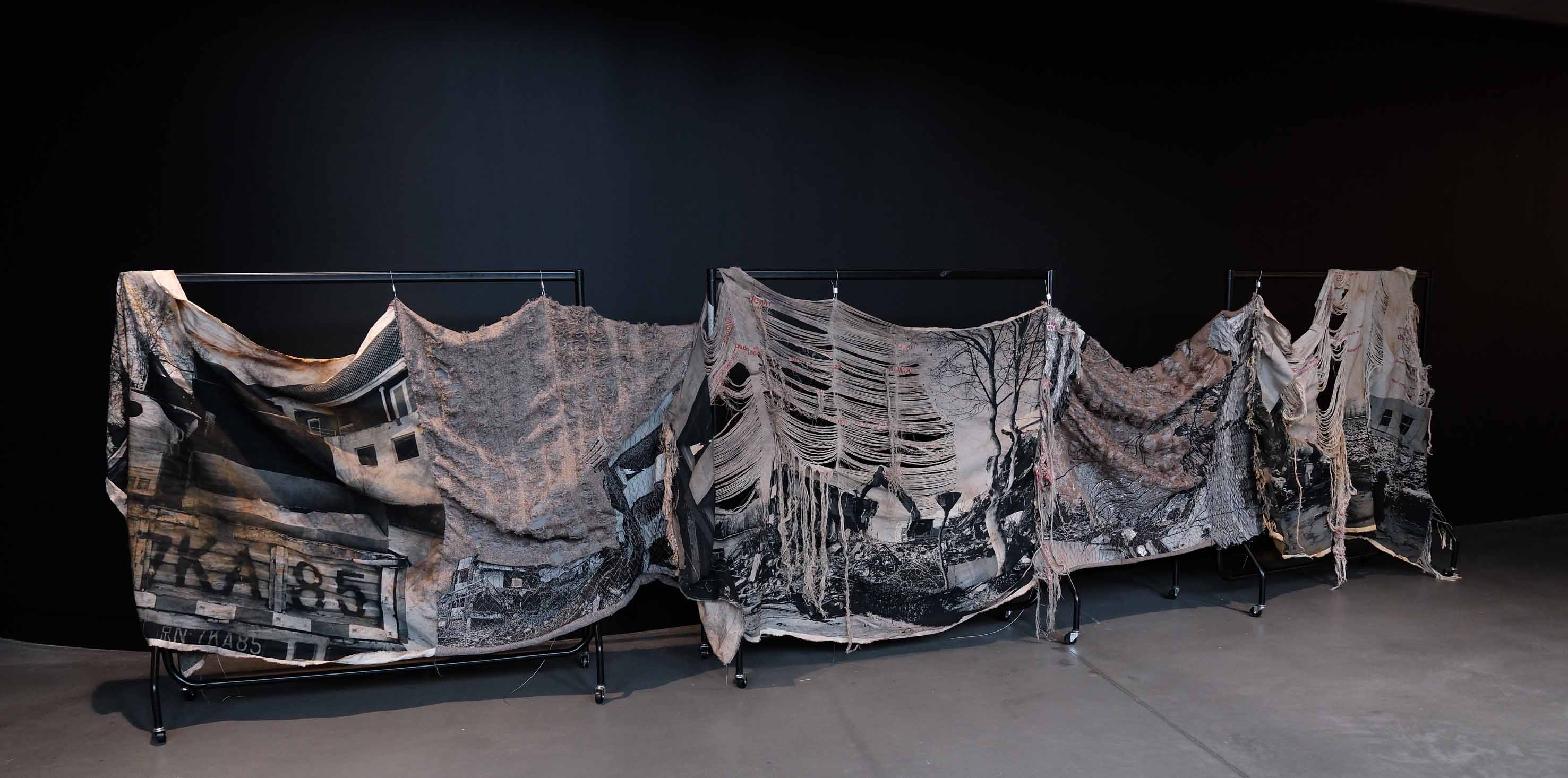 A textiles installation
