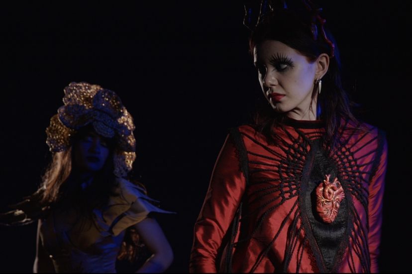 Superego (the mind) and id (the heart) costumes