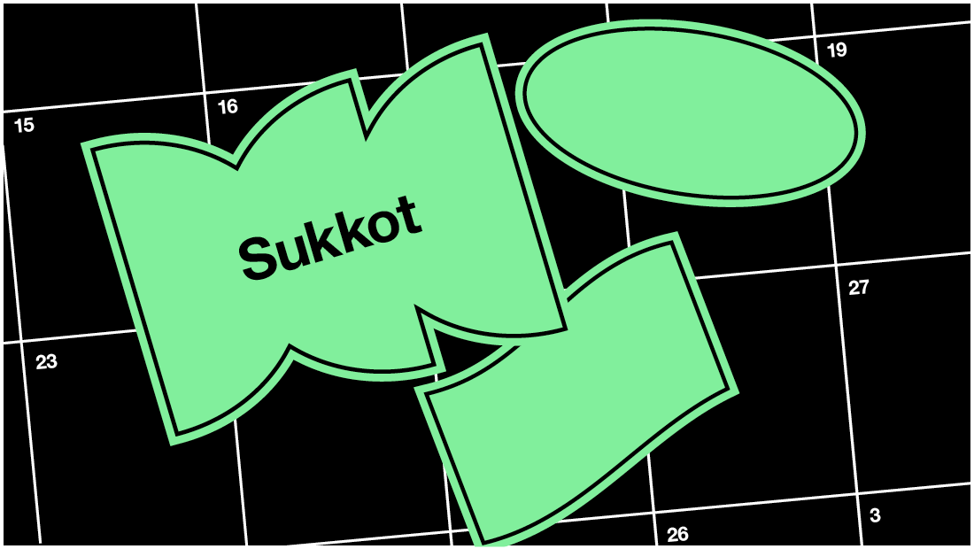 Sukkot on a green calendar background