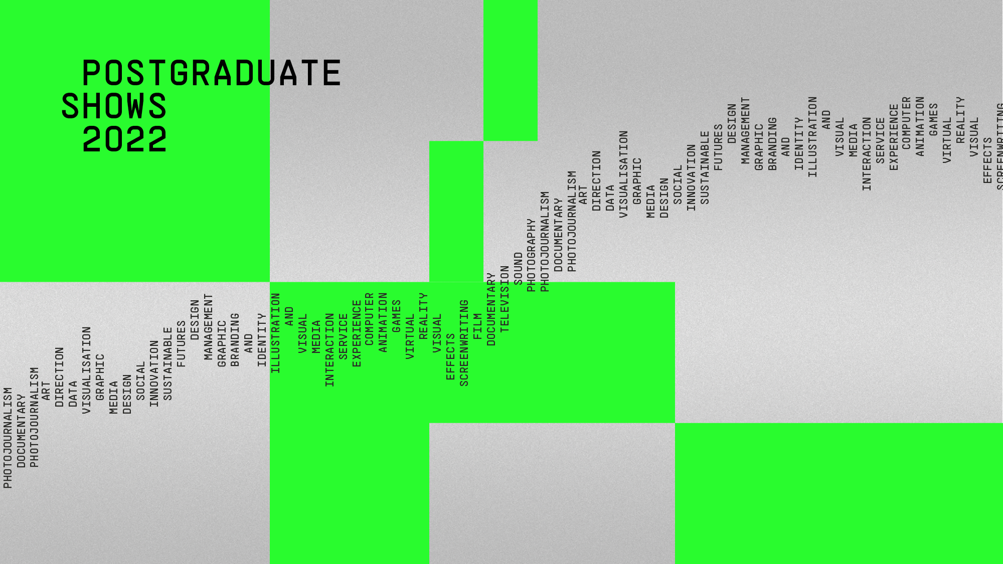Postgraduate showcase graphic