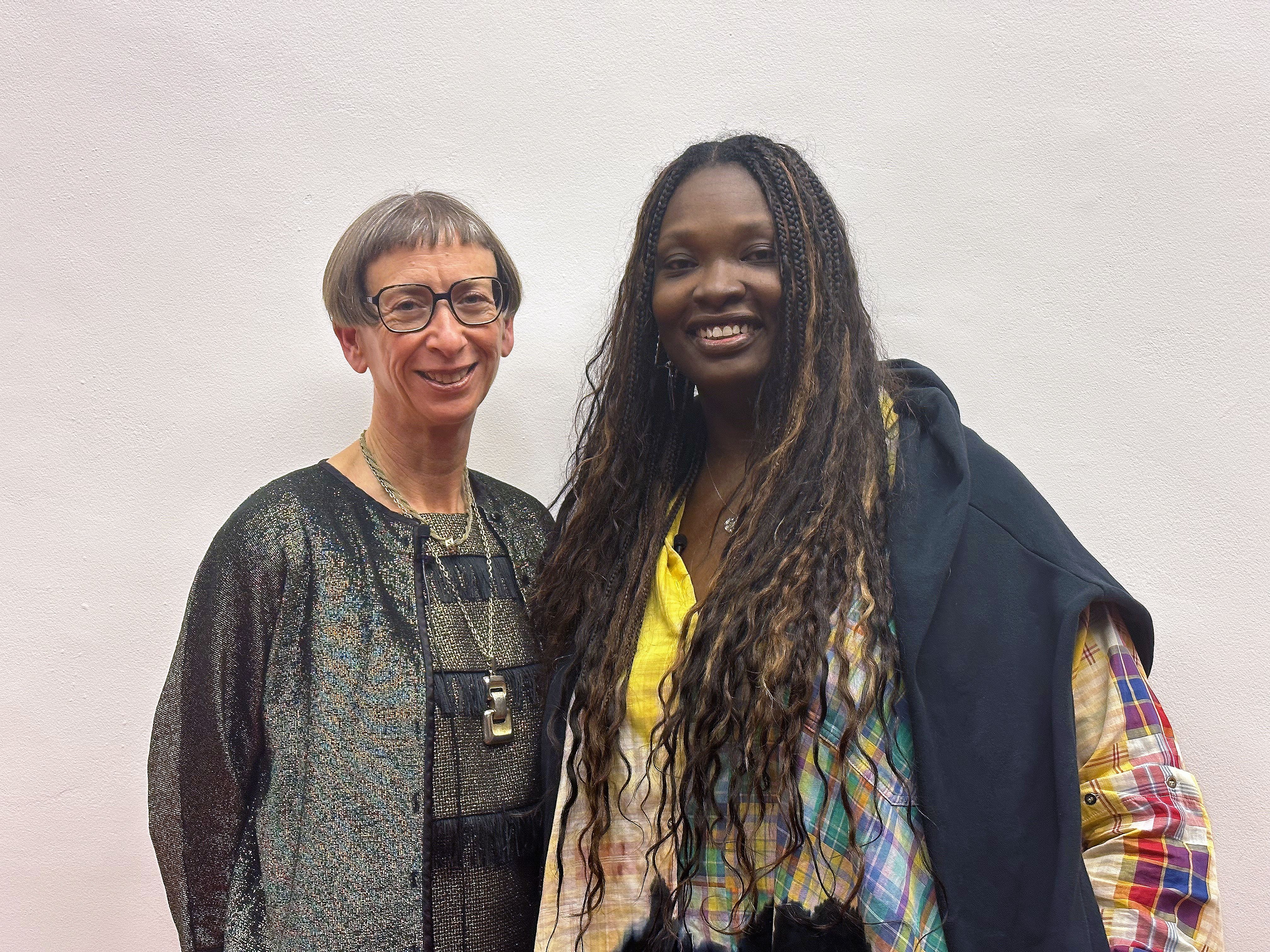 Left - right, LCF’s Professor Reina Lewis talks to PC Williams, stylist and creative consultant at Faith and Fashion in conversation, November 2022.