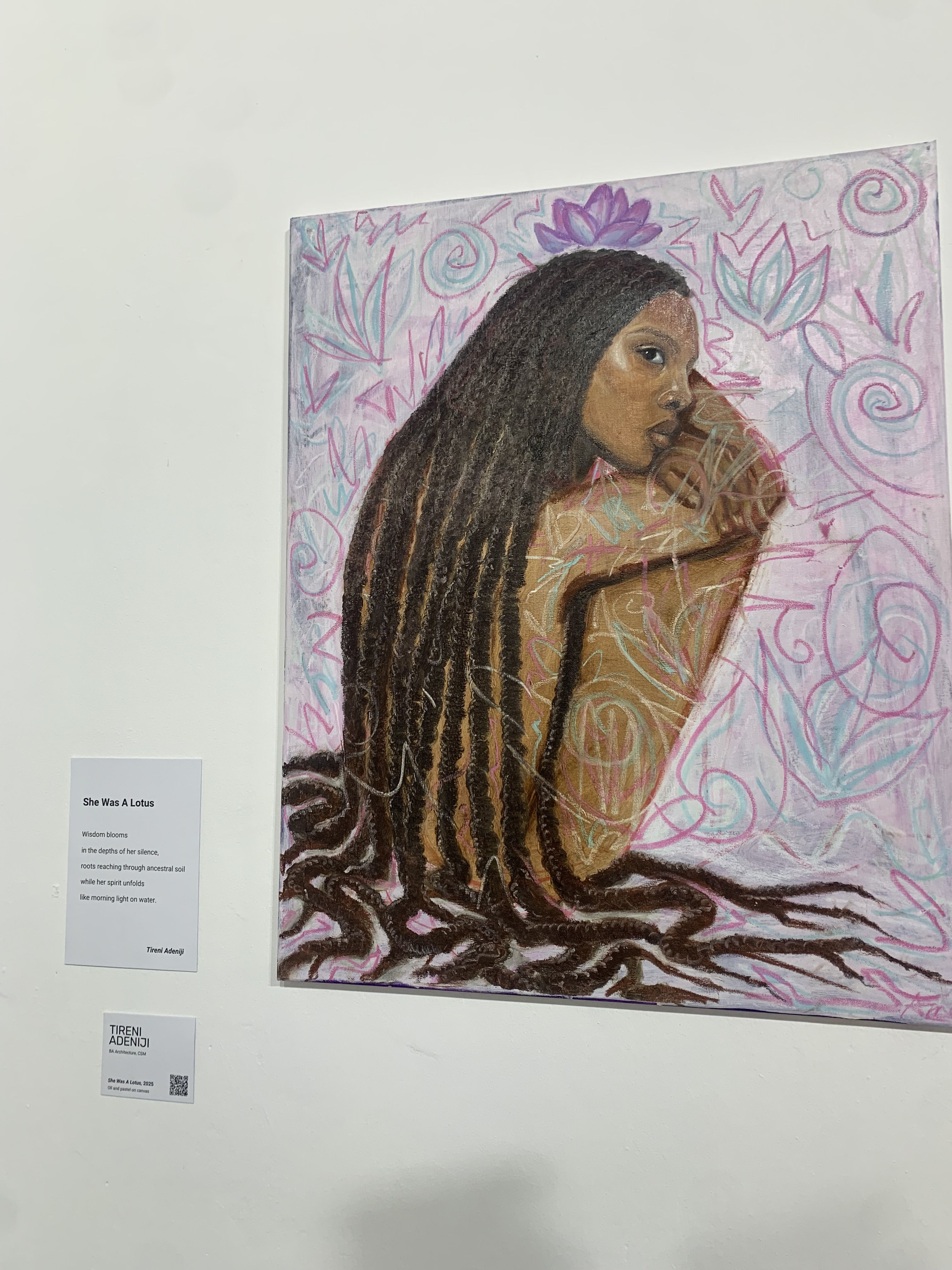 Painting of a black person with long braids