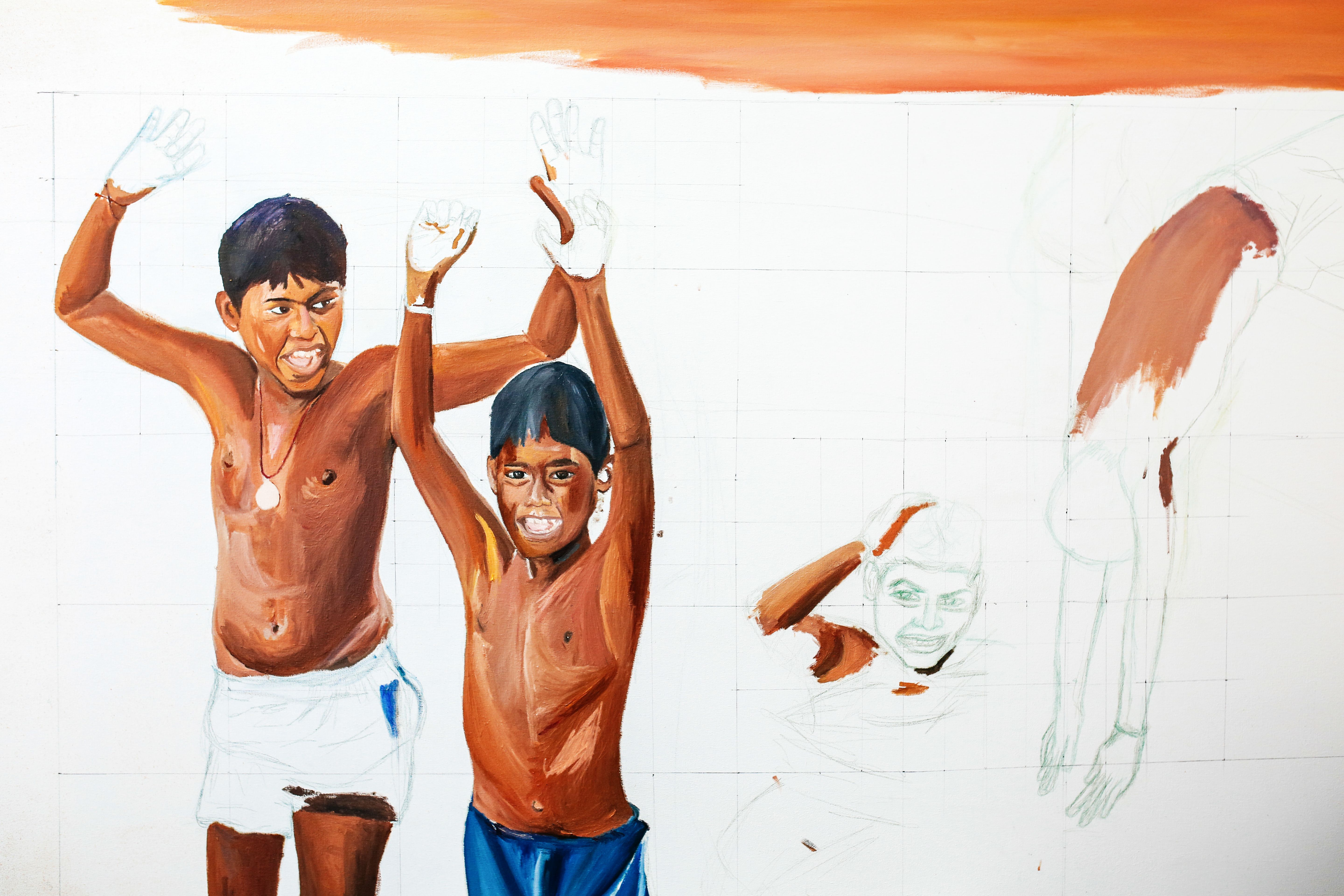 Swathi Srinivasan painting representing kids playing