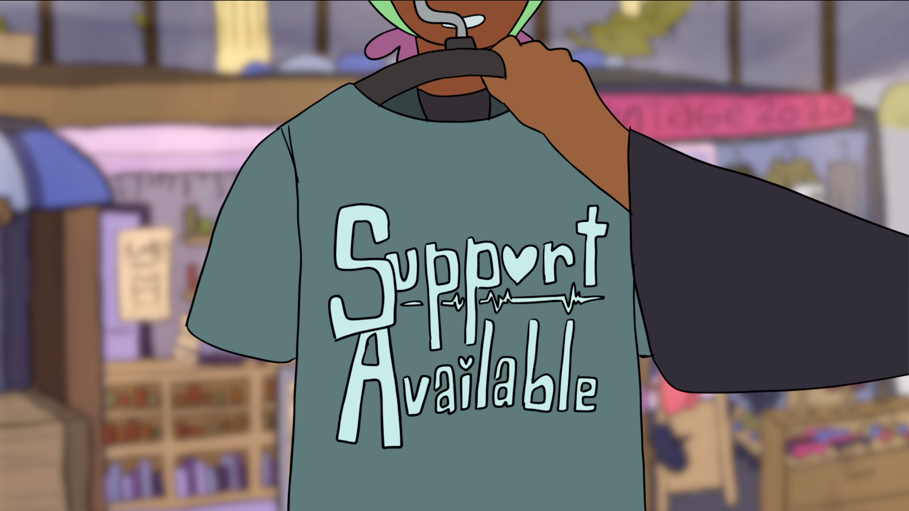 Animation of t-shirt with support available on front