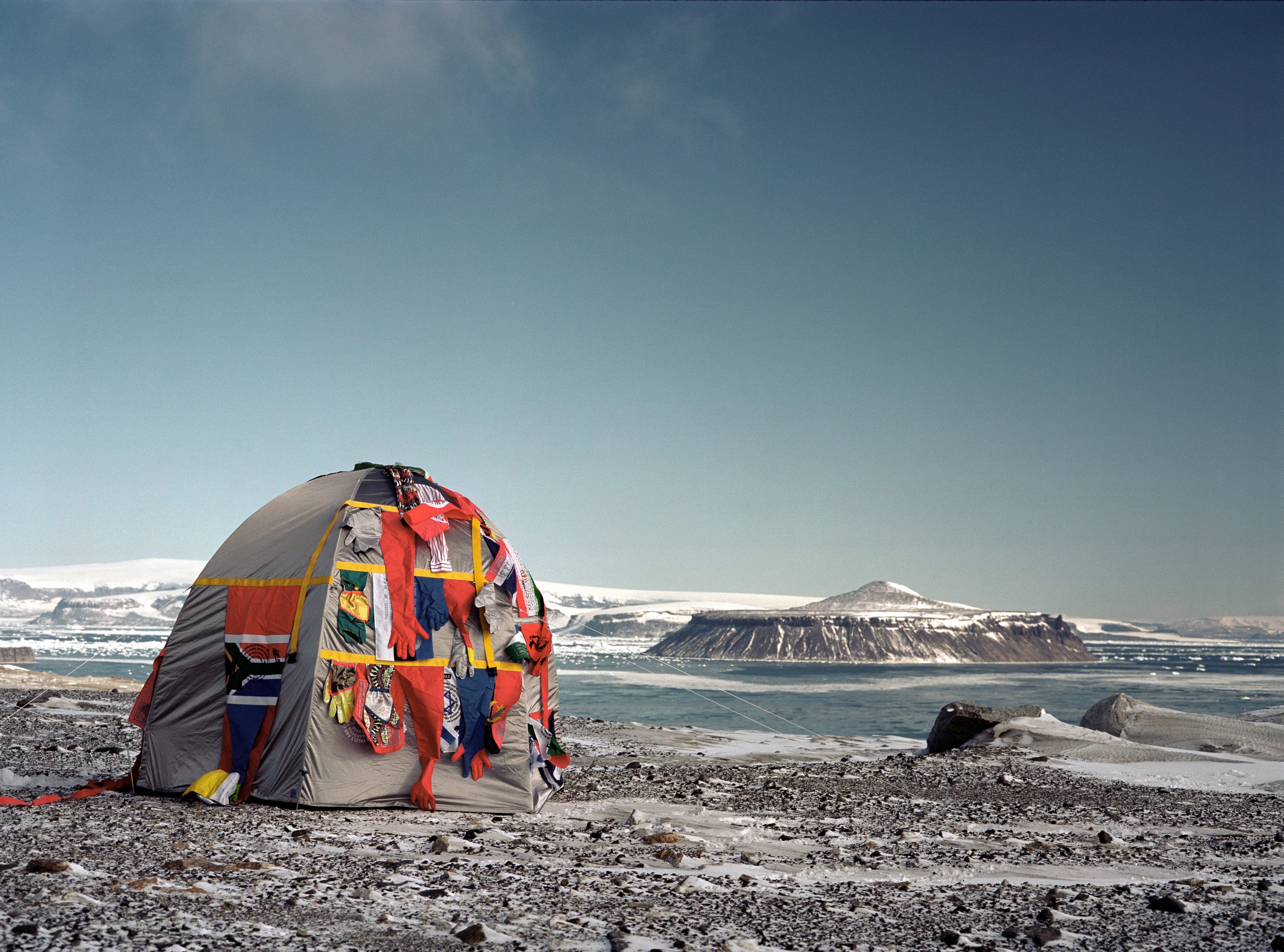 A tent in an a location in the Antarctic