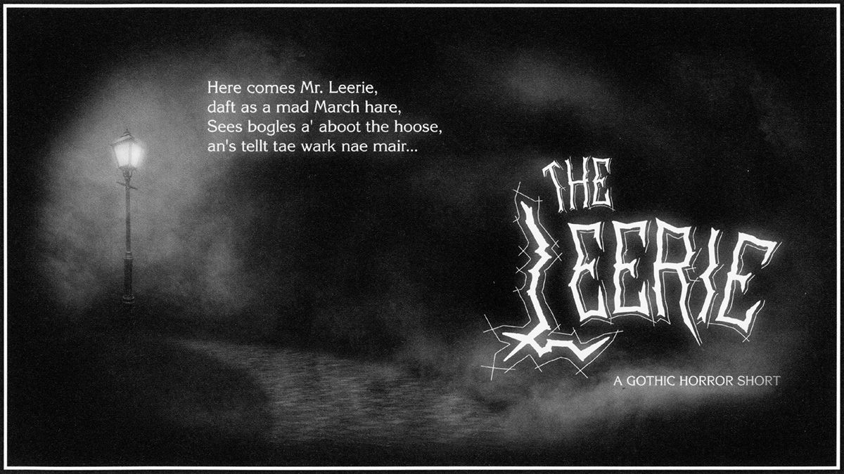 A promotional graphic for gothic horror short, The Leerie.