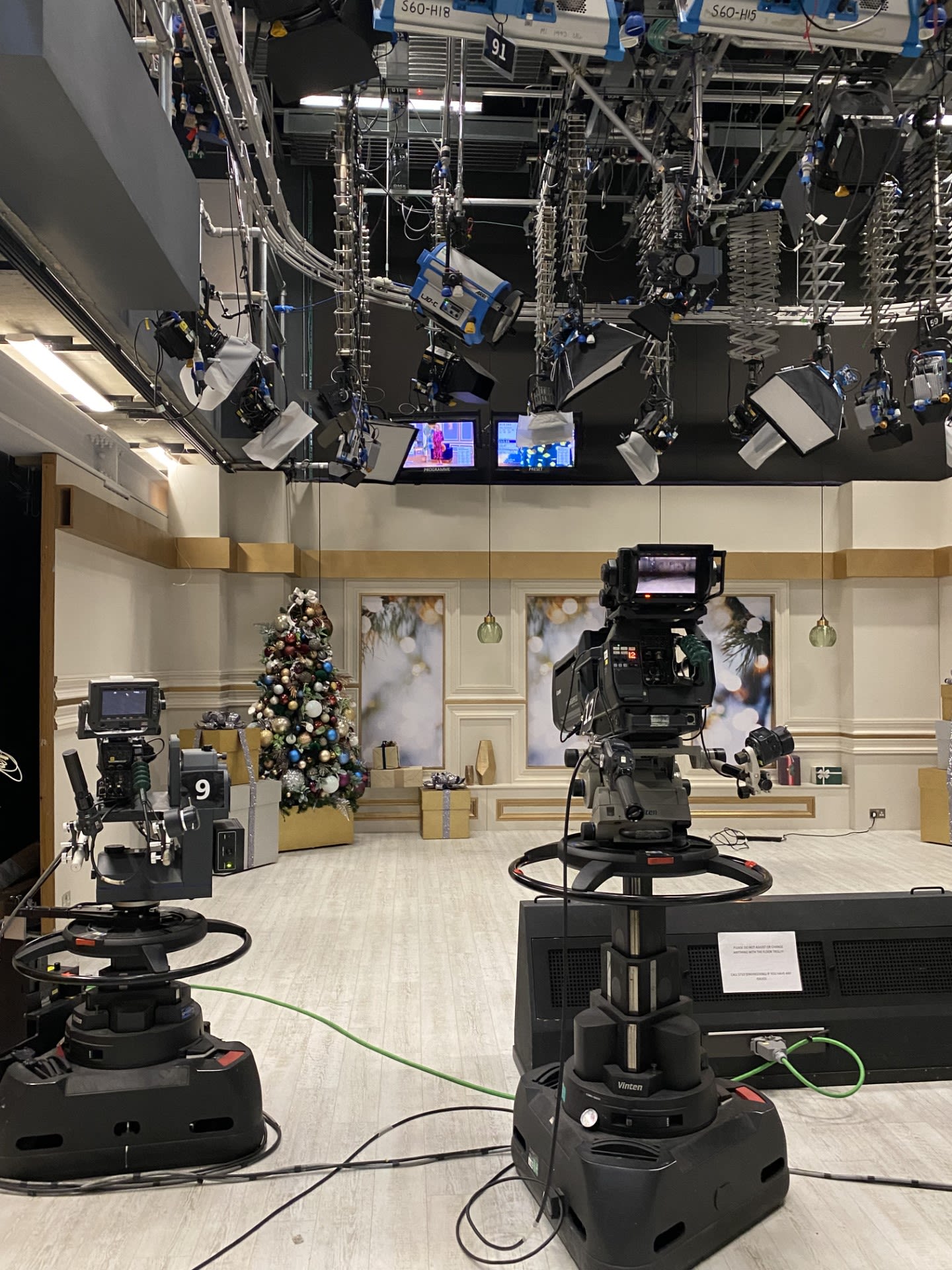 View of the QVC set and cameras.