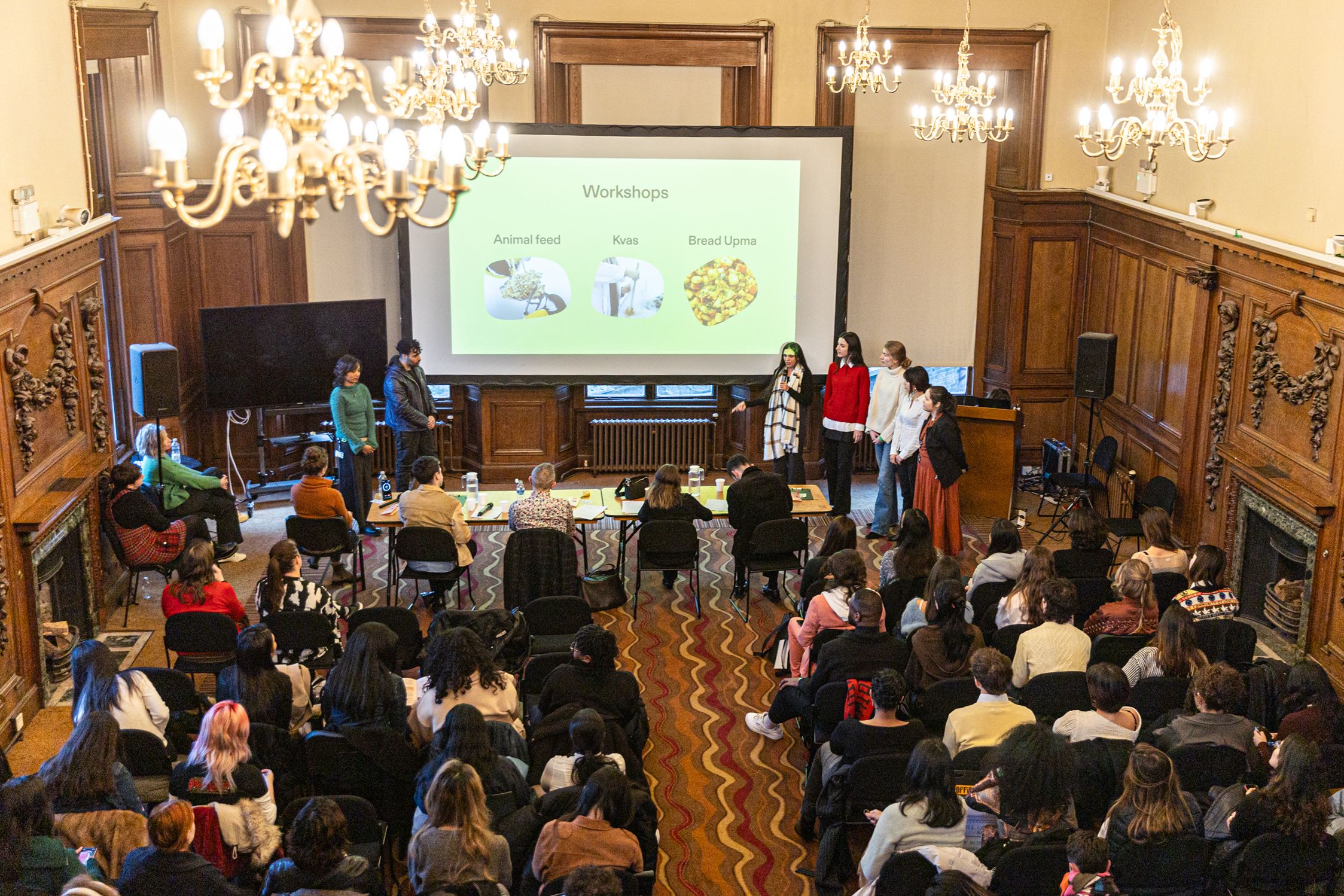 Overhead view of a conference