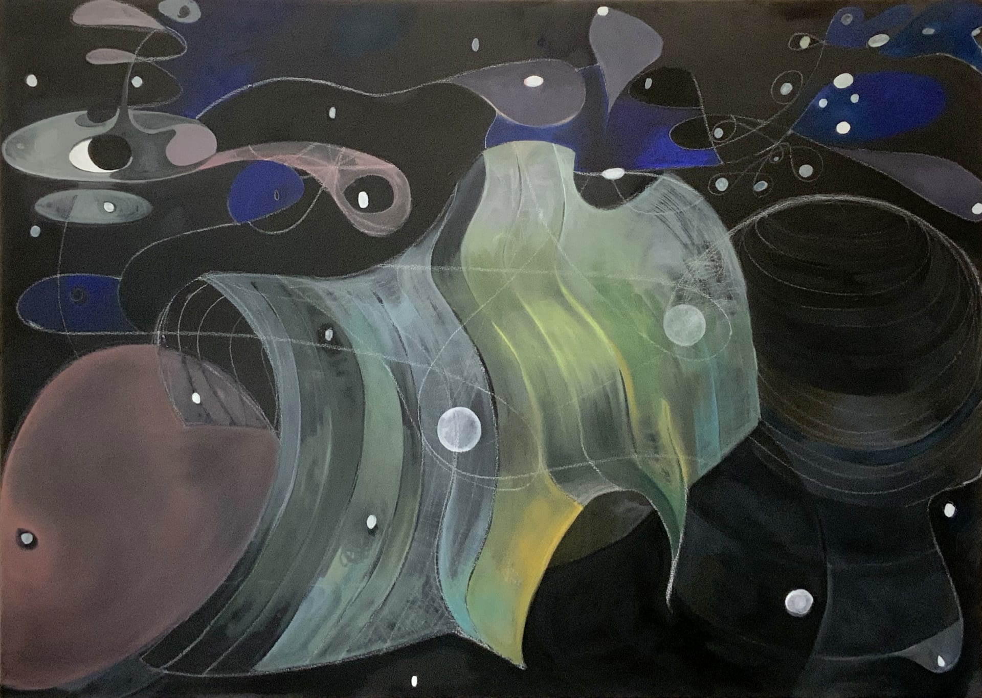 Colourful artwork depicting secret gardens of the mind