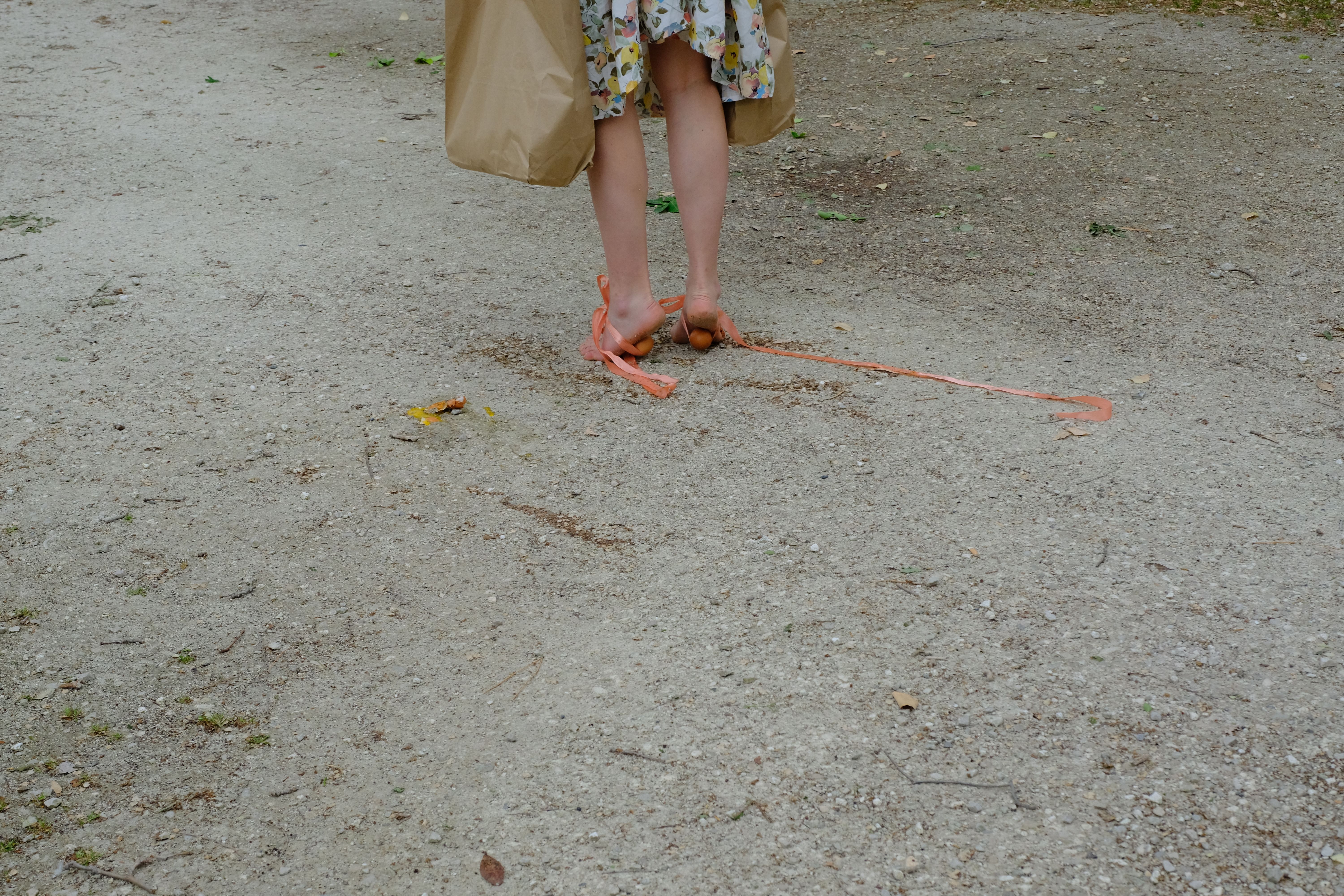 a photo of two feet walking