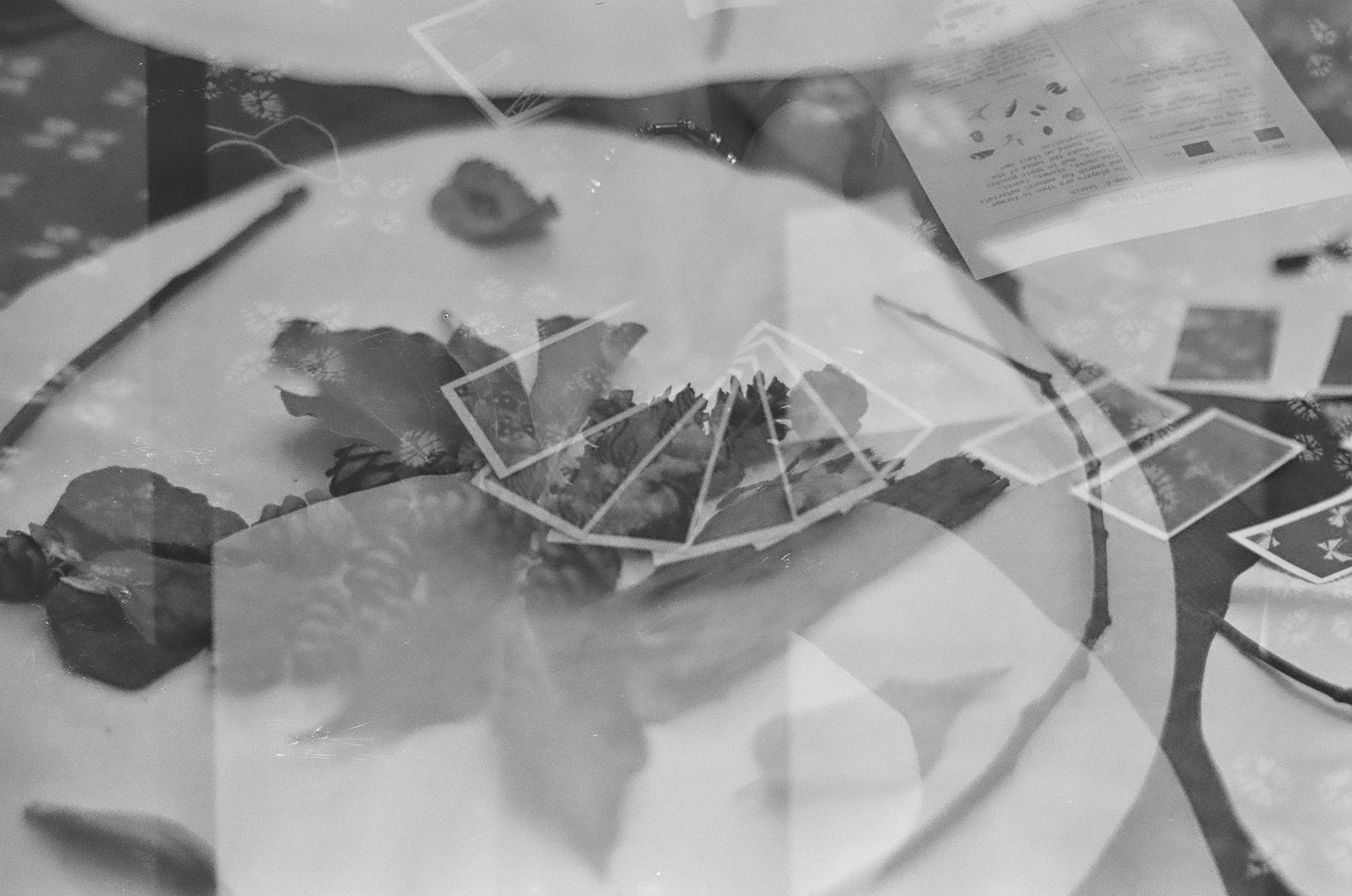 Black and white picture of a deck of cards