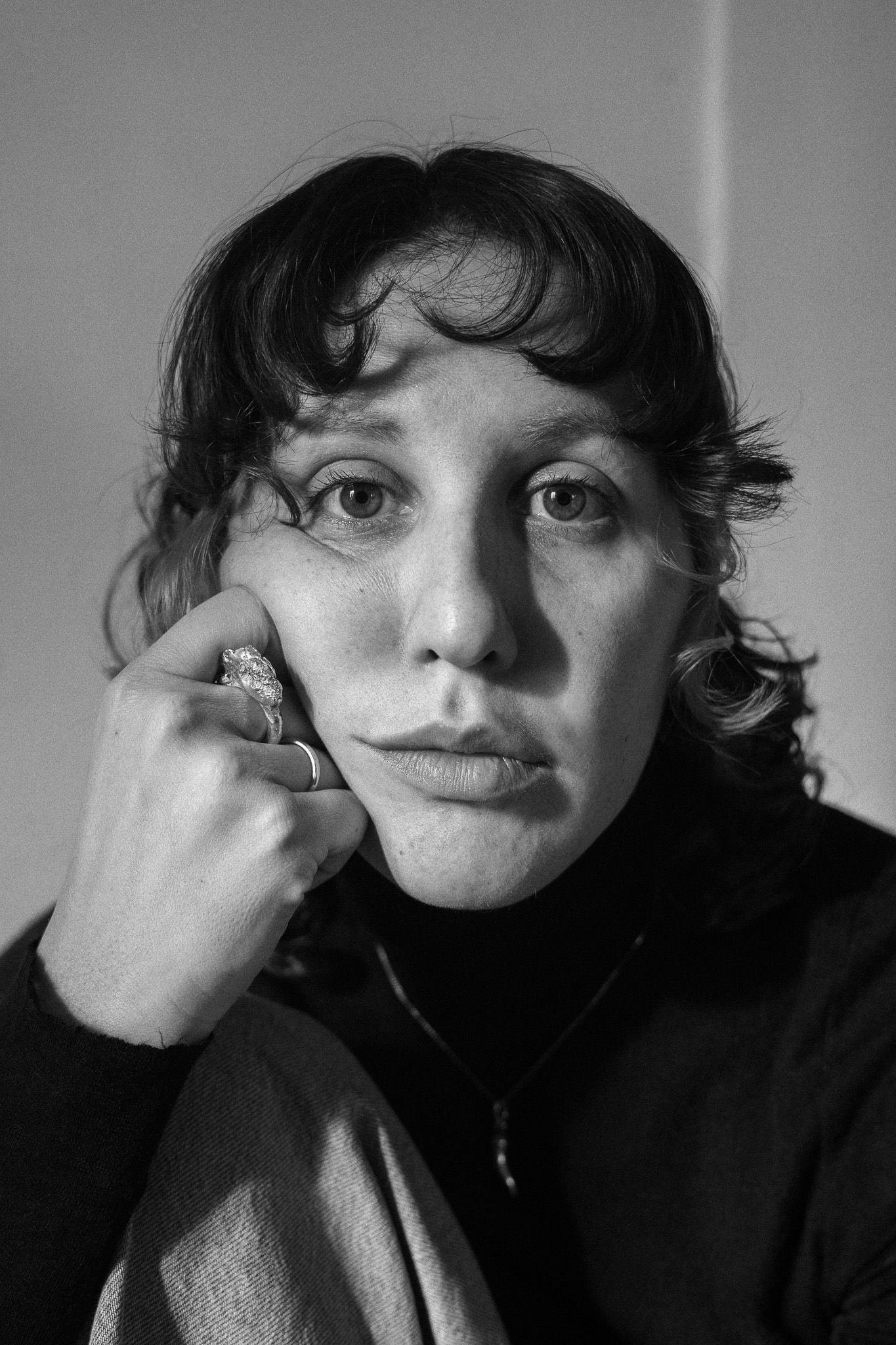 Black and white portrait of Camilla