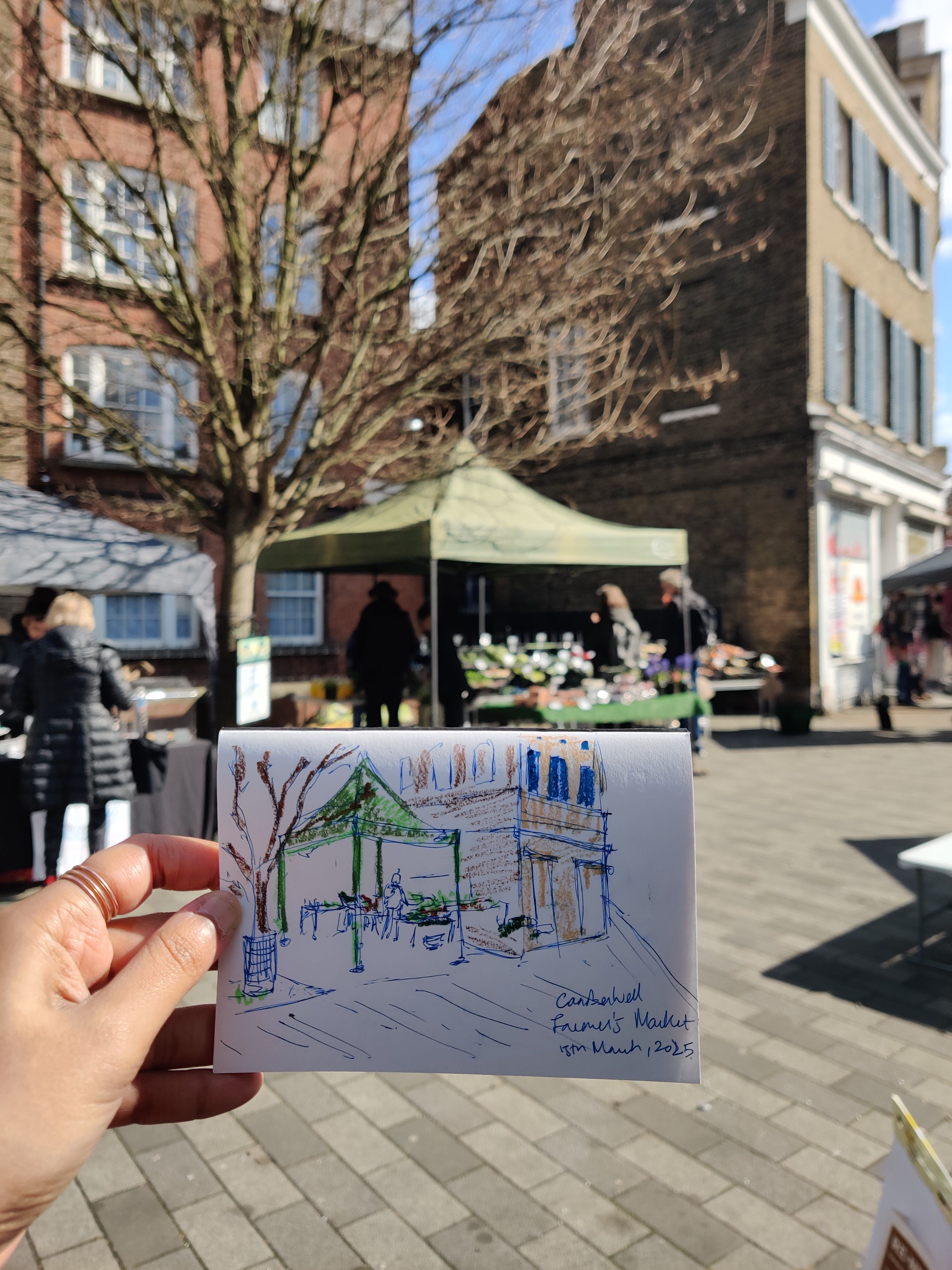 Drawing of a farmer's market stand