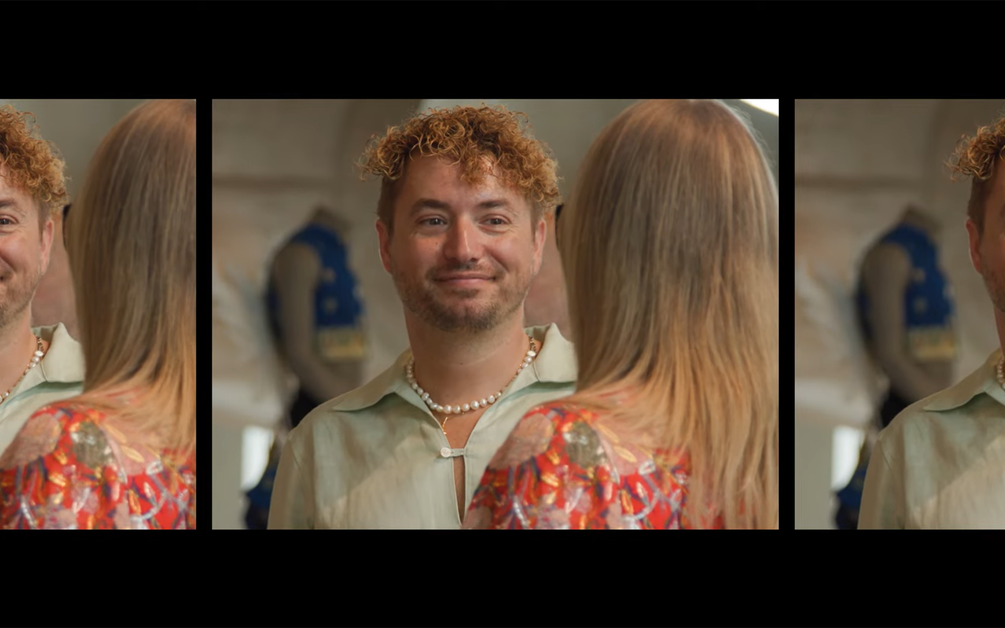 LCF graduate Evgeni video shot smiling in conversation