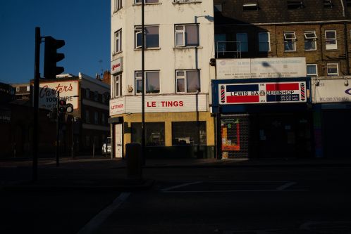 Shop fronts in light