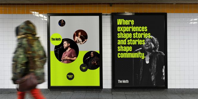 Advertisement posters at a tube station