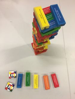 Coloured blocks on a table
