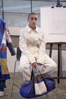 Model in white garments