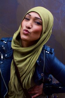 Woman wearing hijab.
