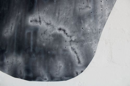 Detail from Puddles (2020) - fabric dye on paper, made in the studio before lockdown. 