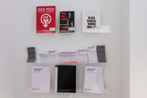 A display of documents and pamphlets